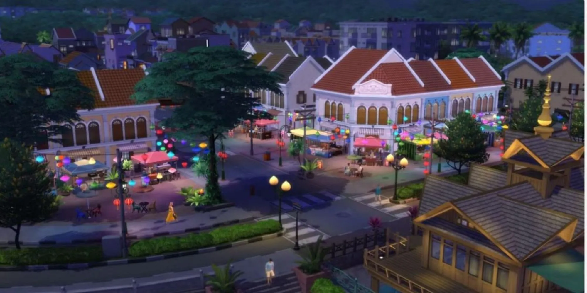 Góc nhìn toàn cảnh khu phố Stars Hollow trong The Sims 4