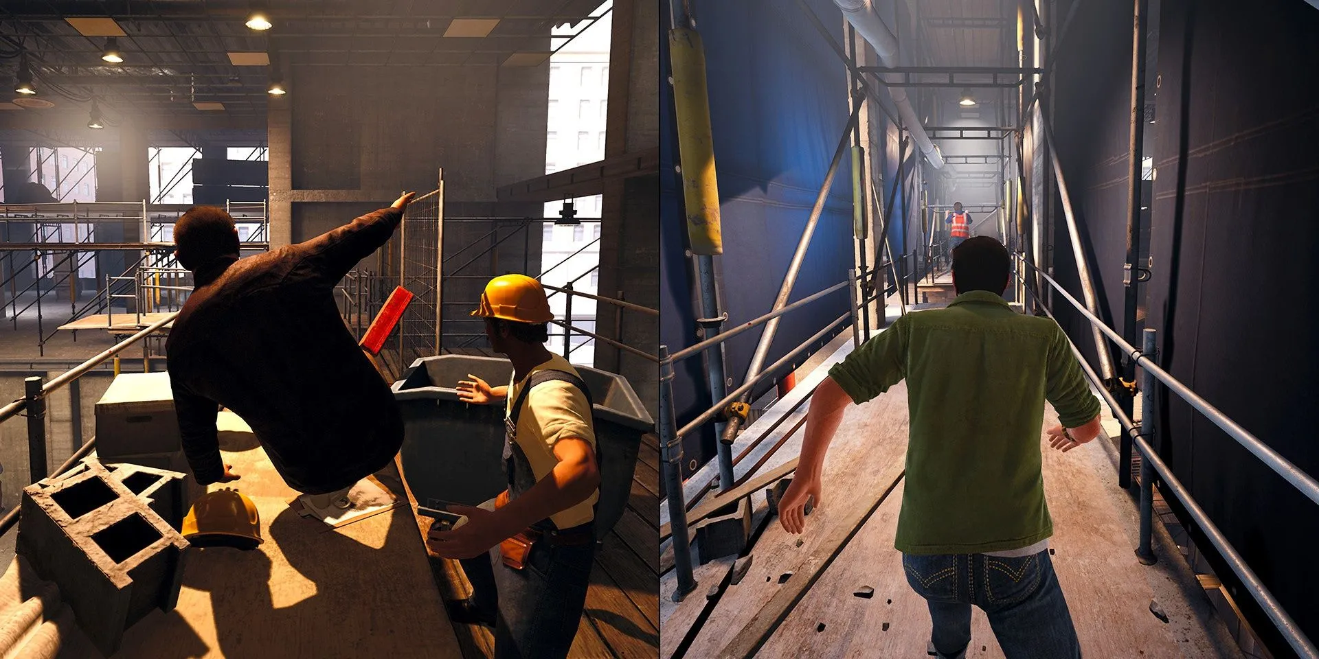 Hai nhân vật chính tham gia một phân cảnh rượt đuổi căng thẳng trong game co-op A Way Out