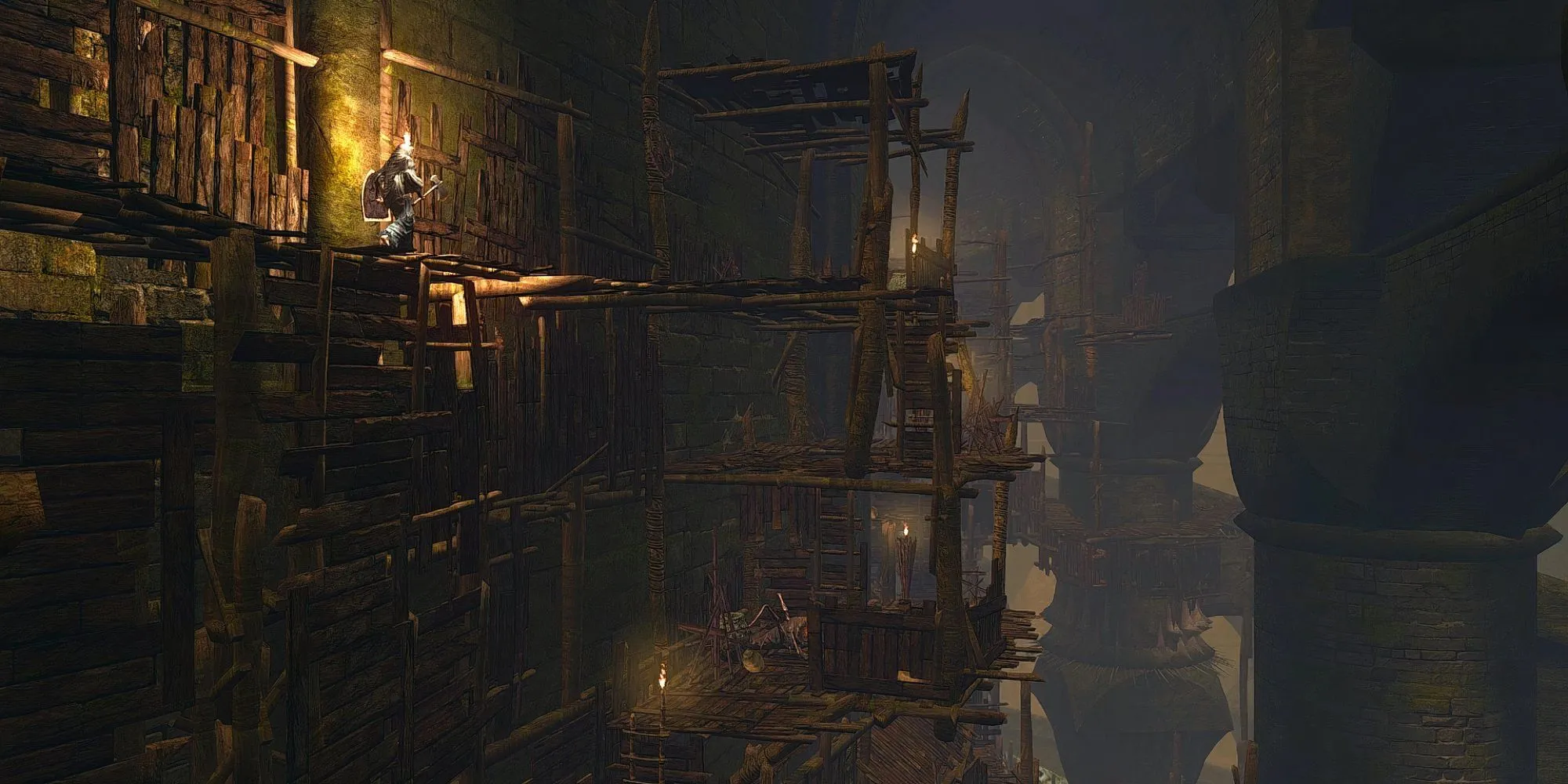 Hiệu ứng Độc (Poison) đang bào mòn thanh máu nhân vật trong game Soulsborne