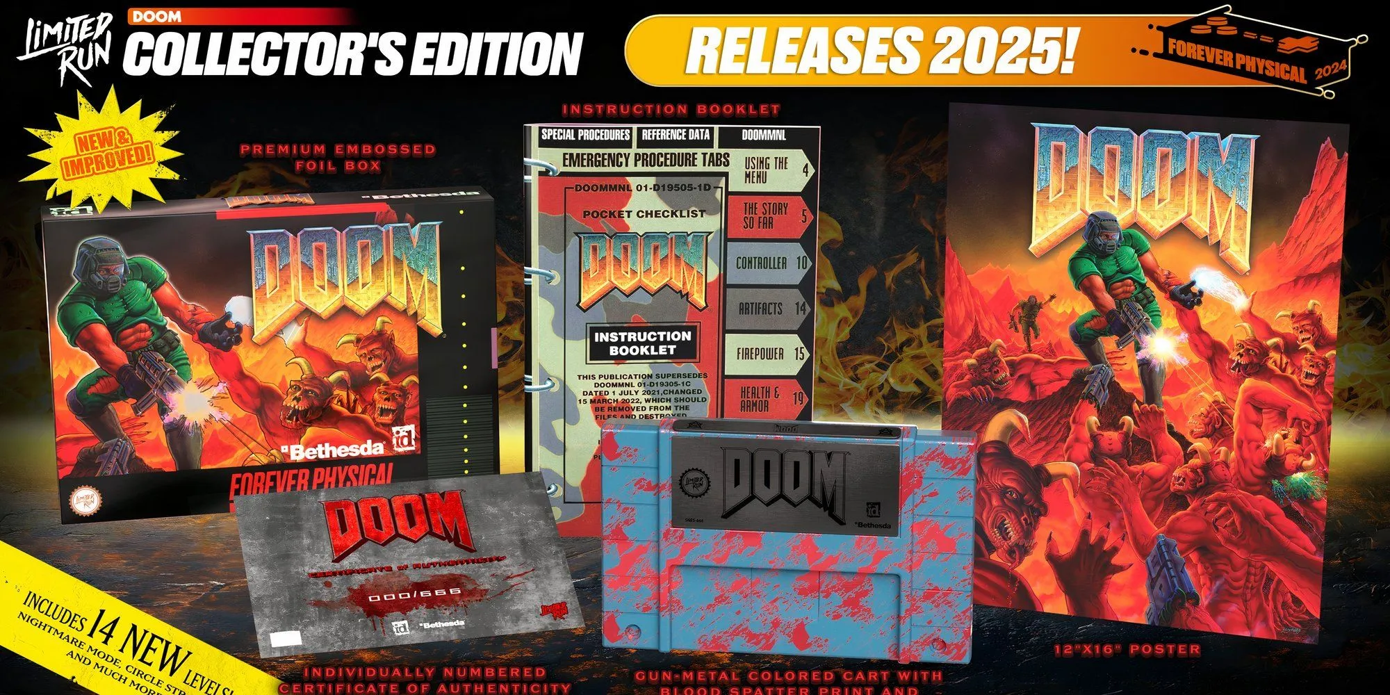 Hình ảnh bản sưu tập của DOOM: The Dark Ages, ví dụ về game vật lý cần tải thêm dữ liệu