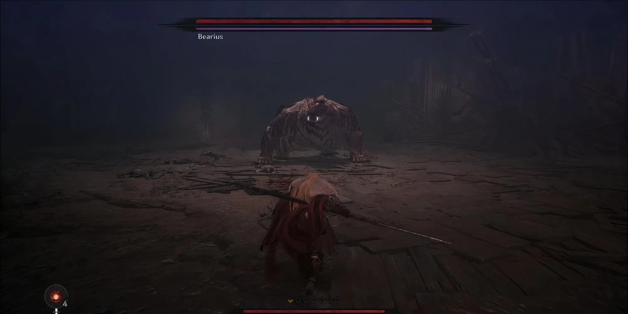 Hình ảnh boss Bearius trong The First Berserker Khazan với bộ dạng hung tợn