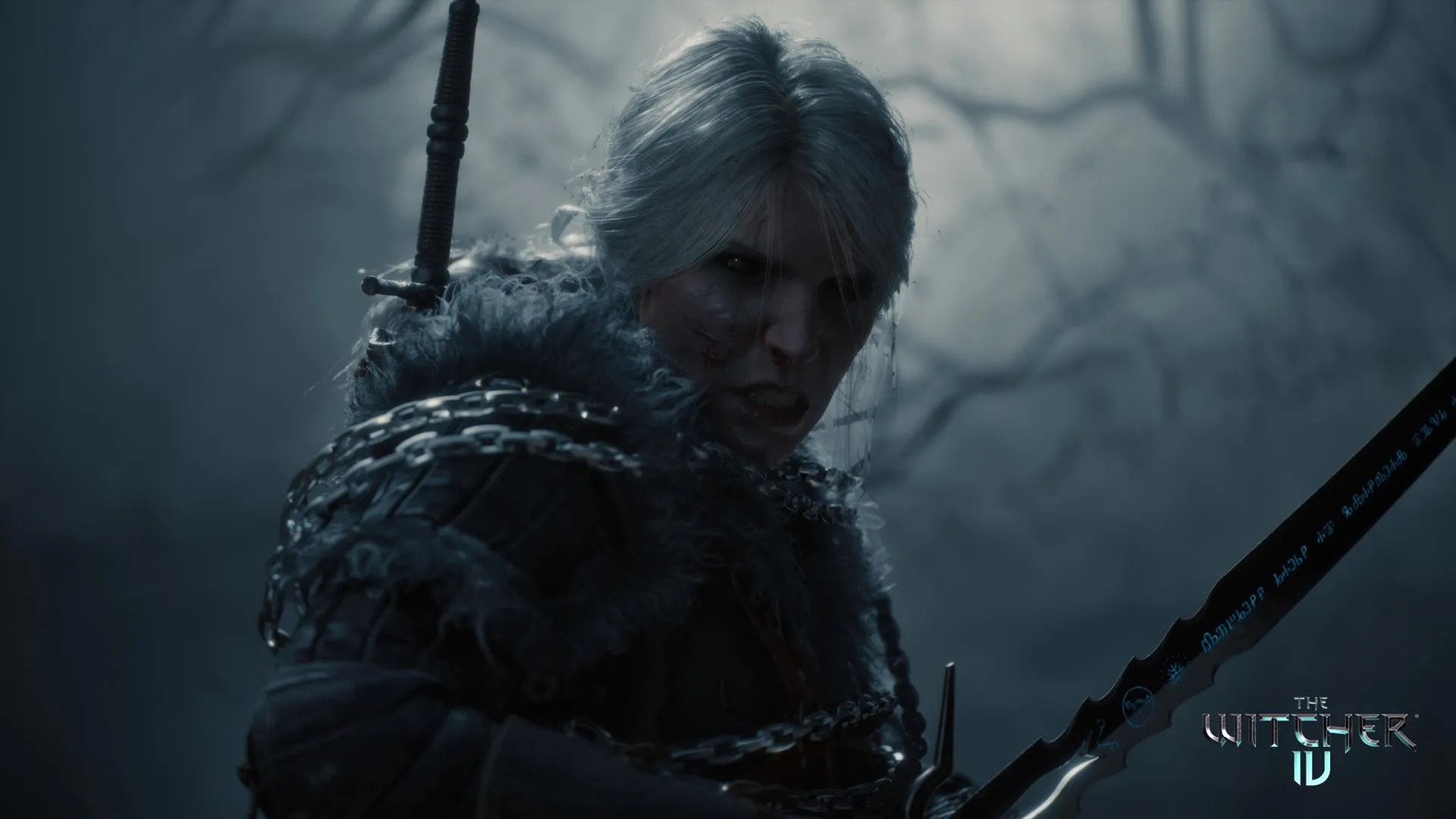 Hình ảnh Ciri, nhân vật chính của The Witcher 4, trong một khung cảnh tuyết trắng