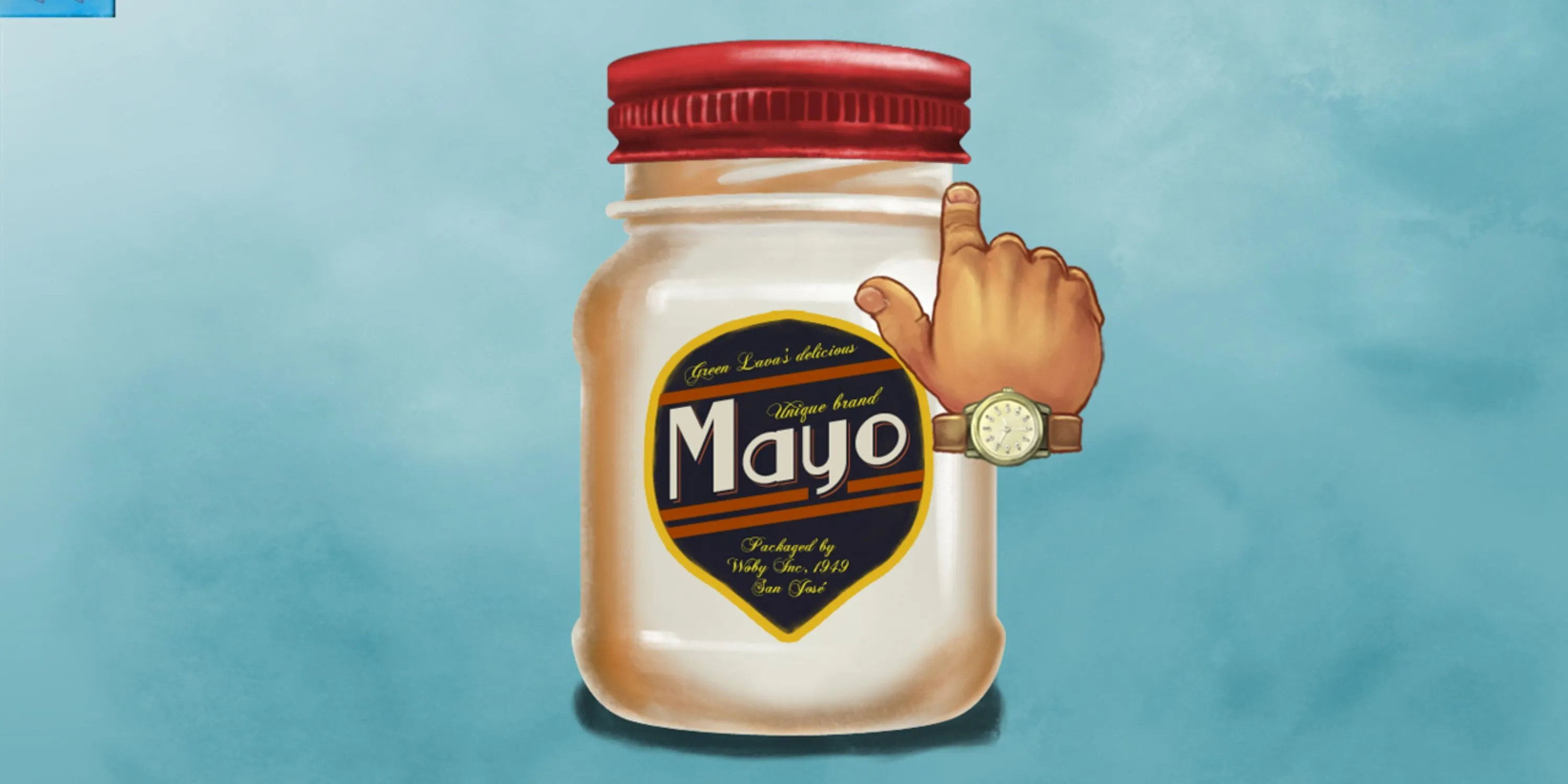 Hình ảnh nhấn vào hũ mayonnaise trong My Name Is Mayo