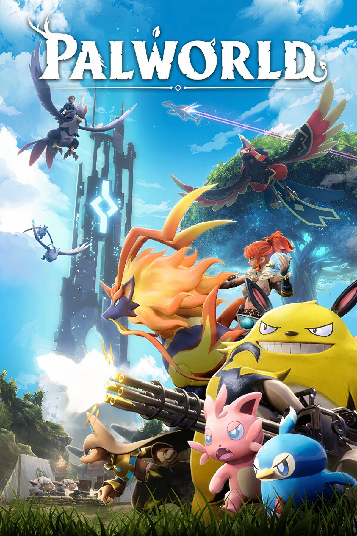 Hình ảnh Palworld với nhiều Pal và nhân vật trong game