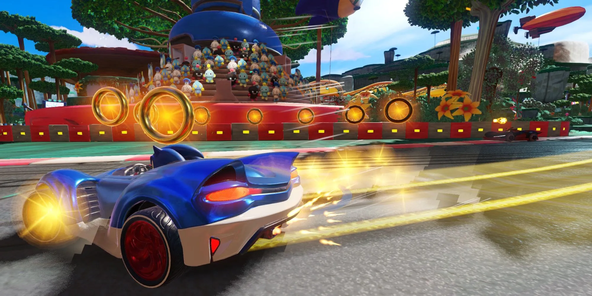Hình ảnh Team Sonic Racing với các nhân vật quen thuộc đang đua xe