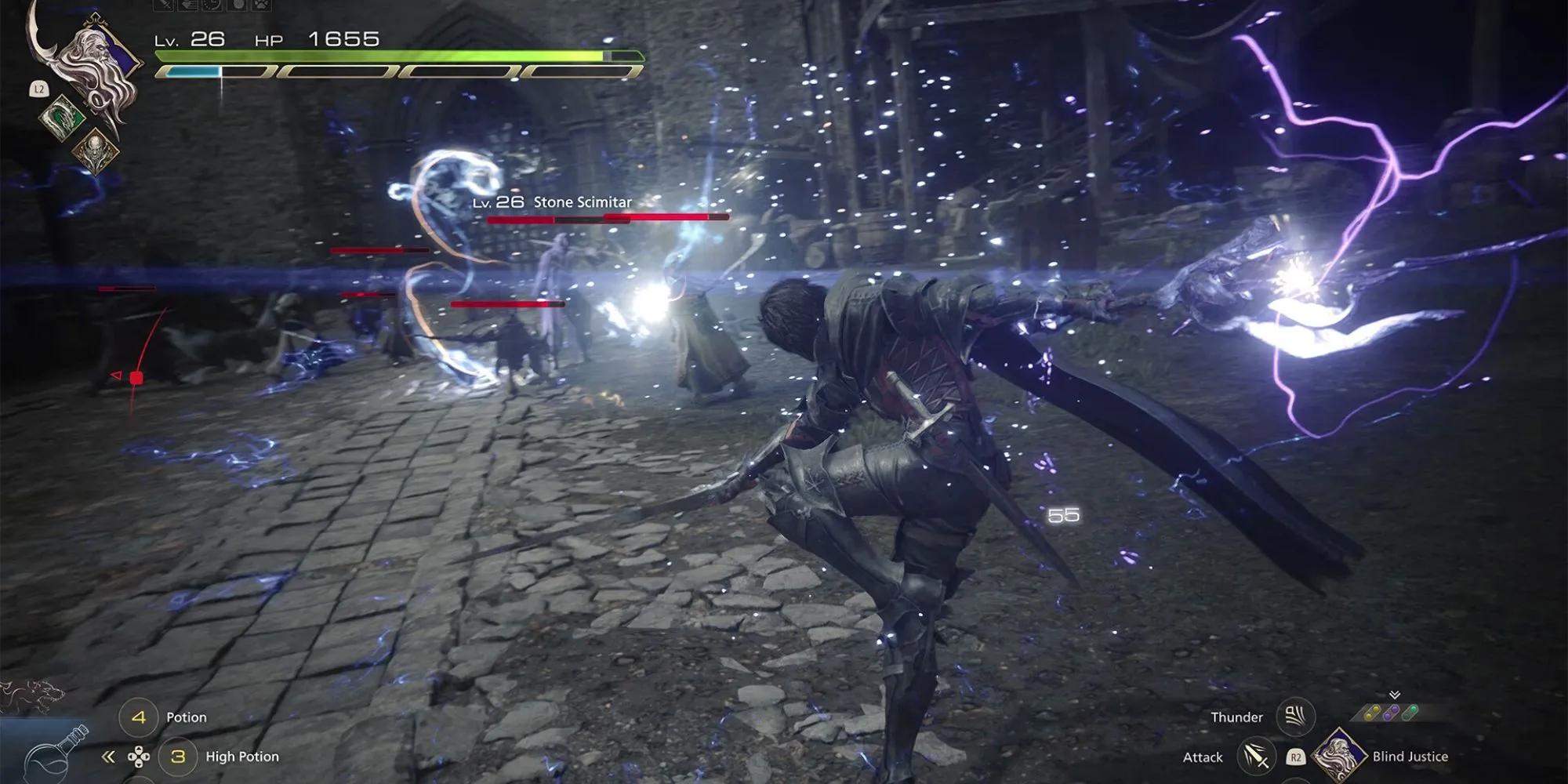 Hình ảnh từ Final Fantasy 16 với các nhân vật chiến đấu