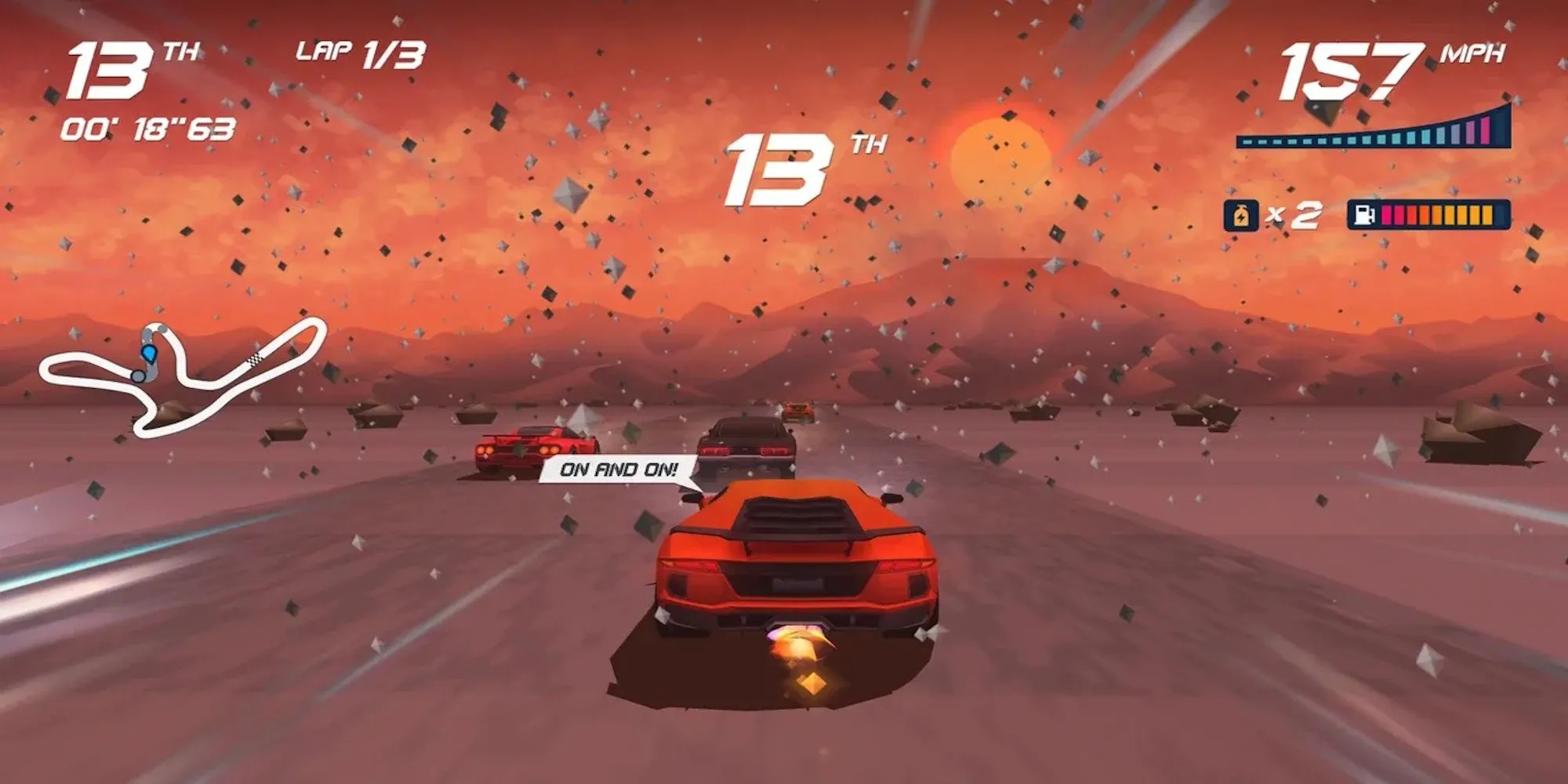 Horizon Chase Turbo với đồ họa retro và cảnh quan rực rỡ