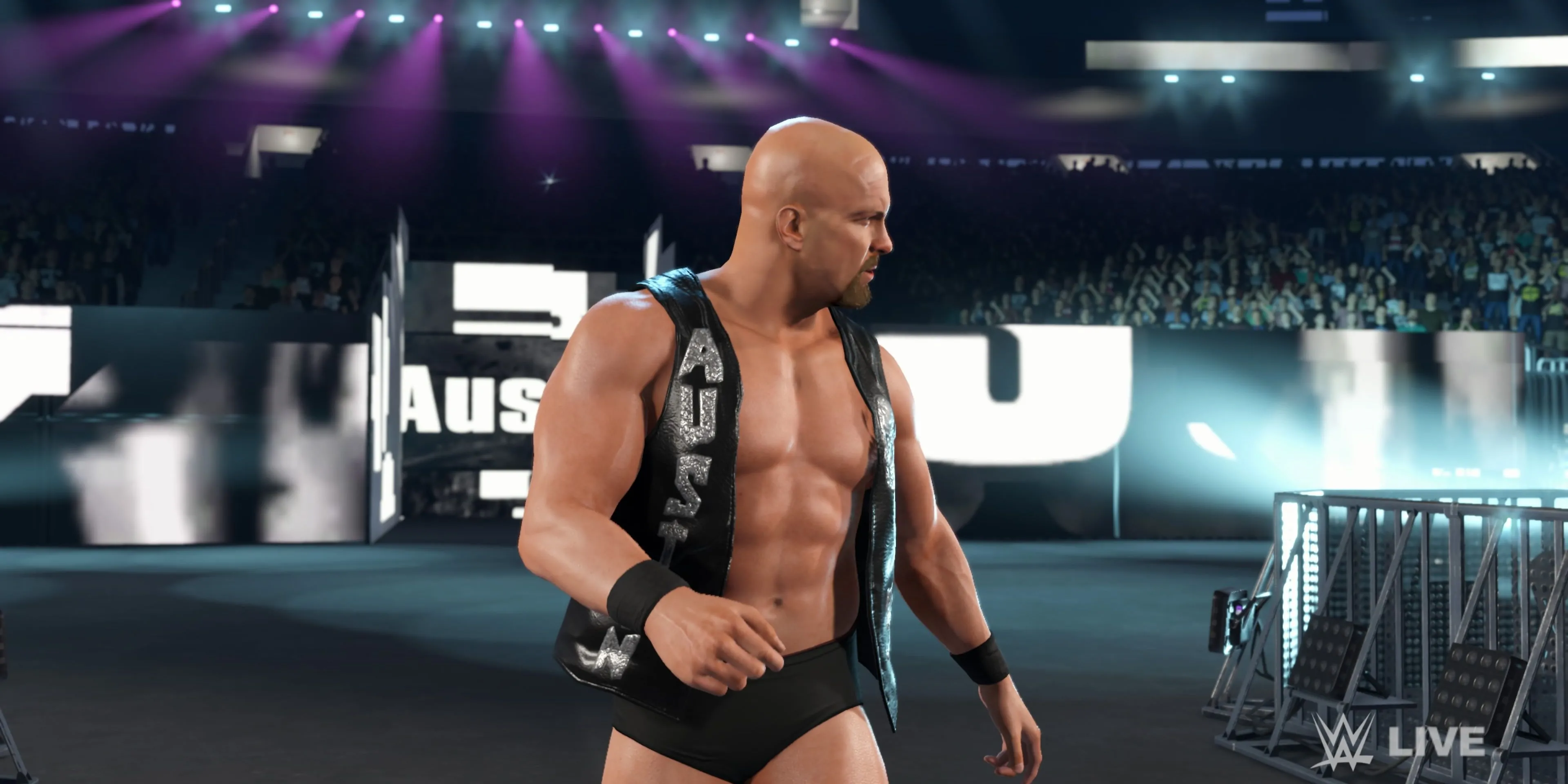 Huyền thoại Stone Cold Steve Austin trong WWE 2K25 với khí chất ngút ngàn