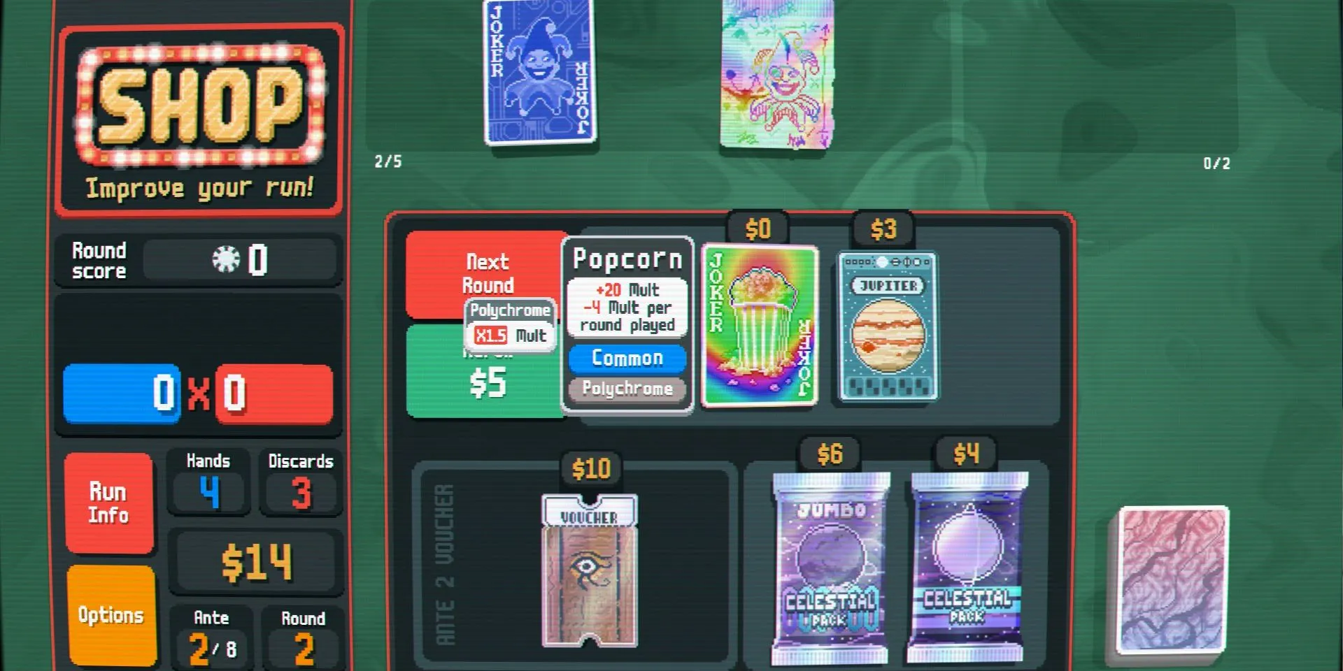 Joker Polychrome Popcorn trong Balatro
