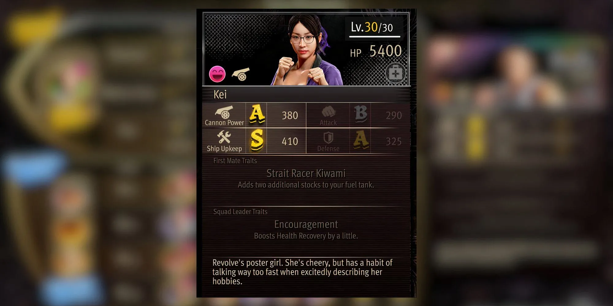 Kei, nữ thuyền viên tóc vàng trong Like a Dragon: Pirate Yakuza, mỉm cười thân thiện