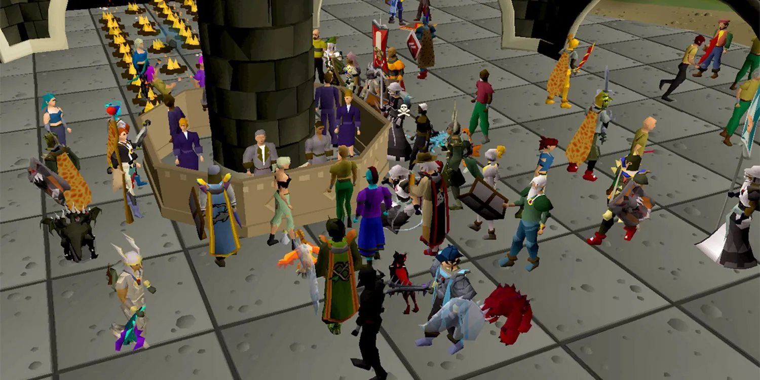 Khu vực đông đúc người chơi tụ tập trong Old School RuneScape