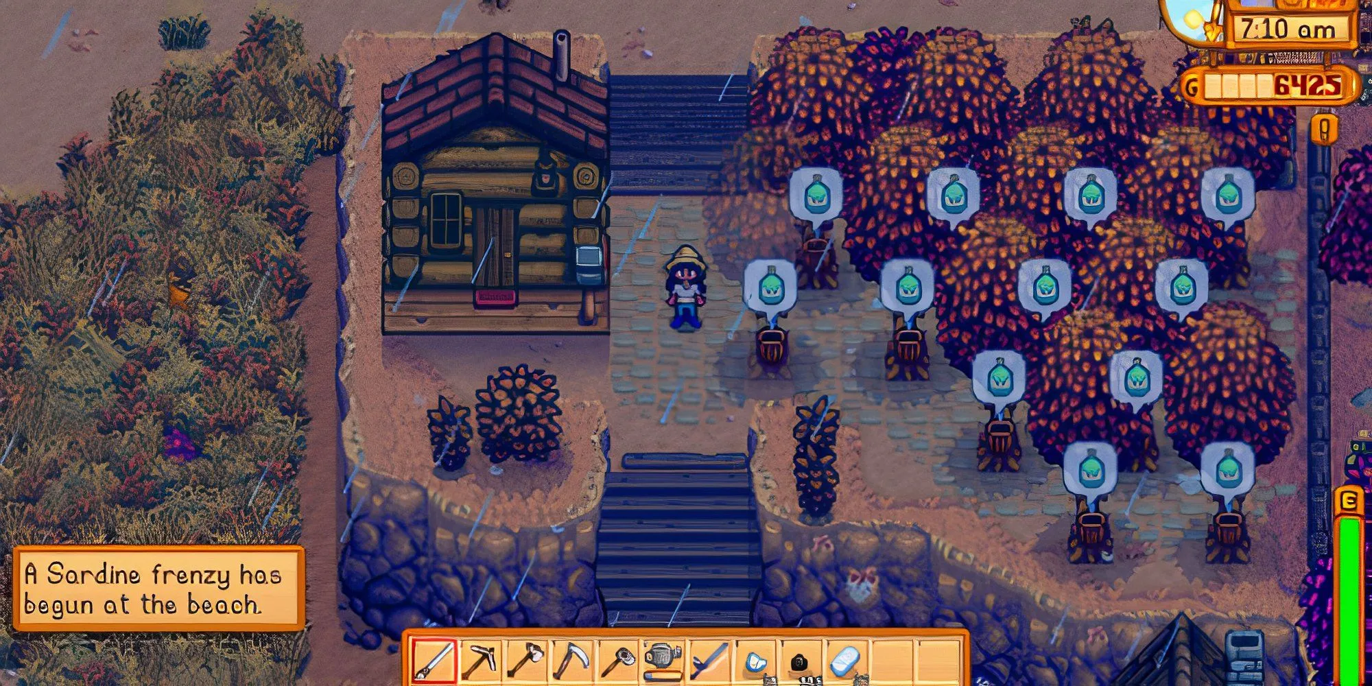 Khu vực núi trong Stardew Valley được trang trí đẹp mắt theo chủ đề thẩm mỹ