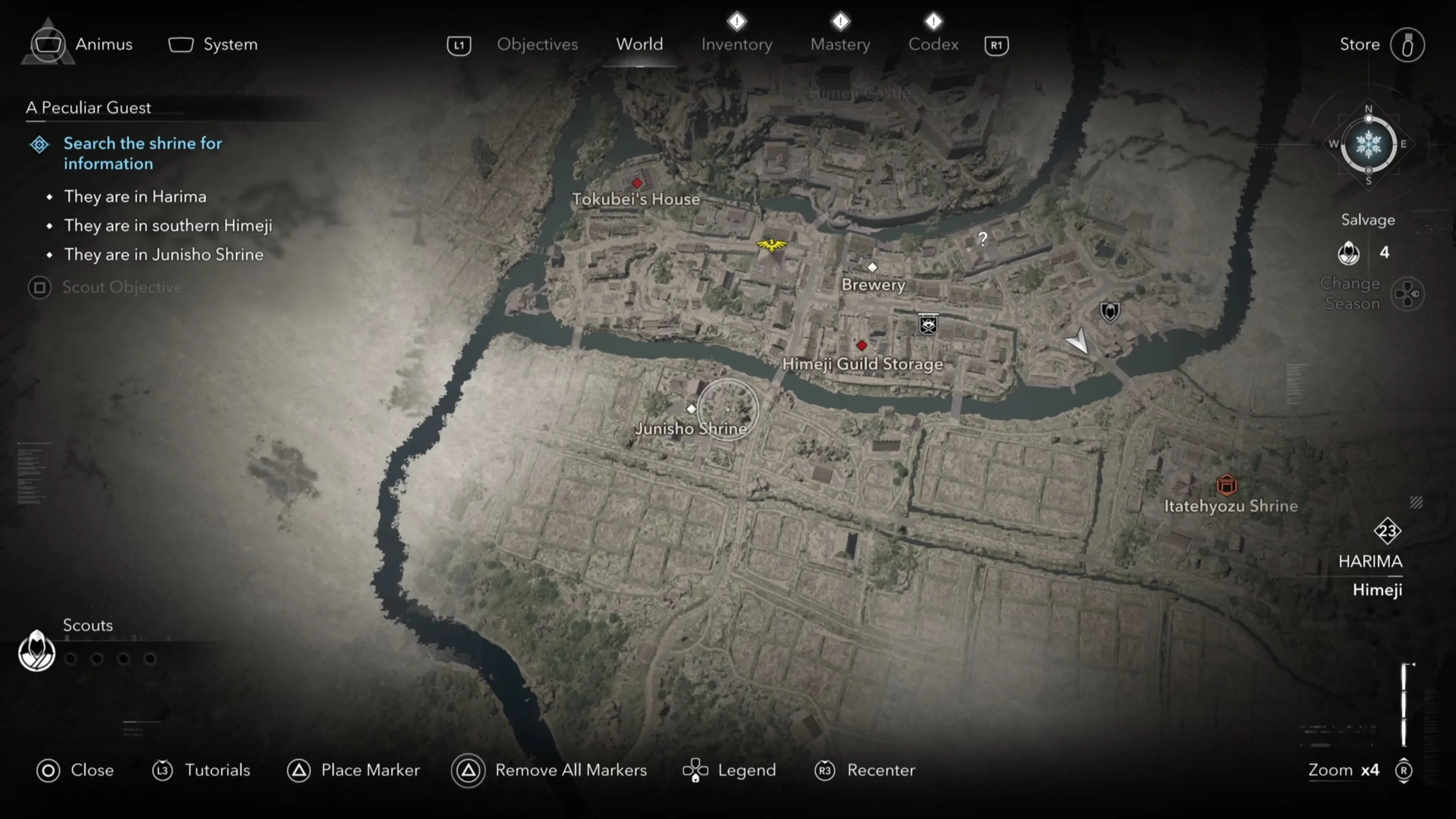 Khung cảnh đền Junisho Shrine nơi Ukita Hideie bị giam giữ trong Assassin's Creed Shadows