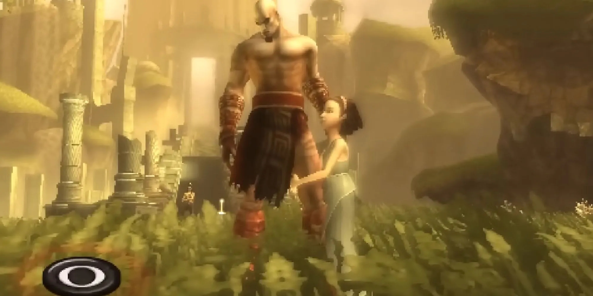 Kratos chiến đấu trong God of War Chains Of Olympus trên PSP