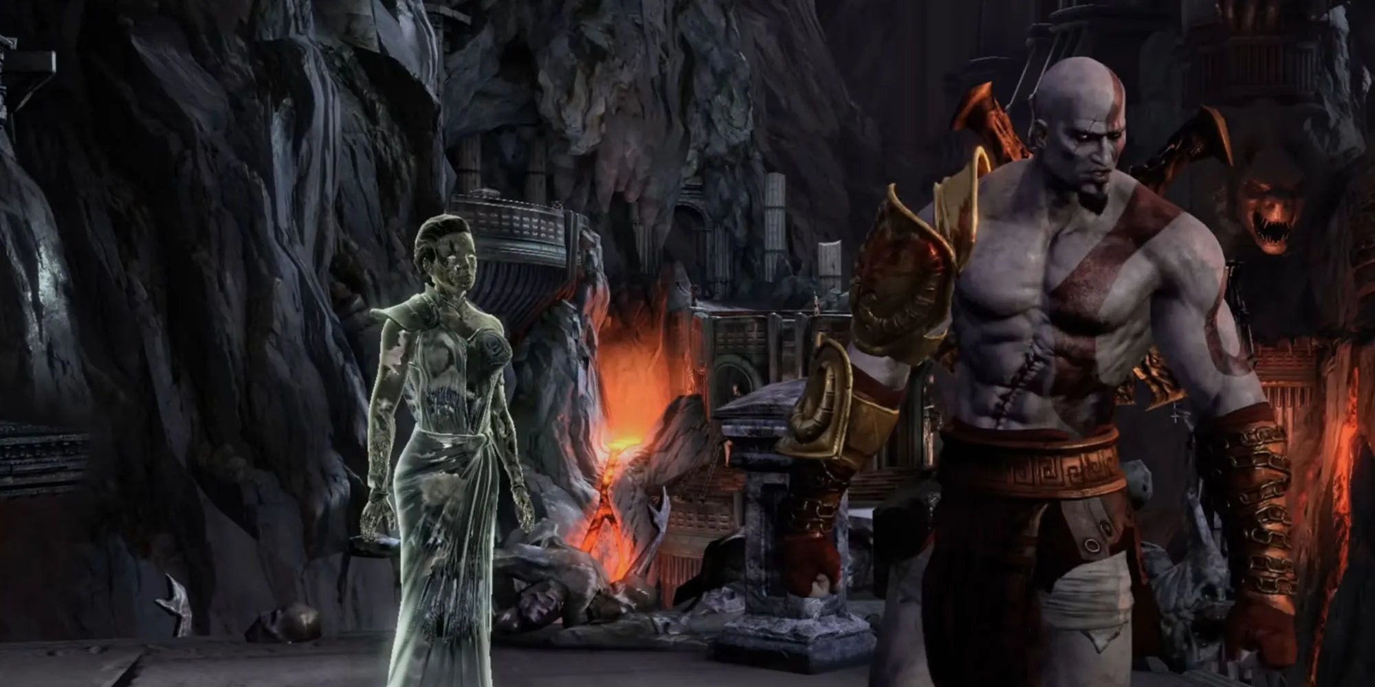 Kratos chiến đấu với Hades trong God of War 3 trên PS3