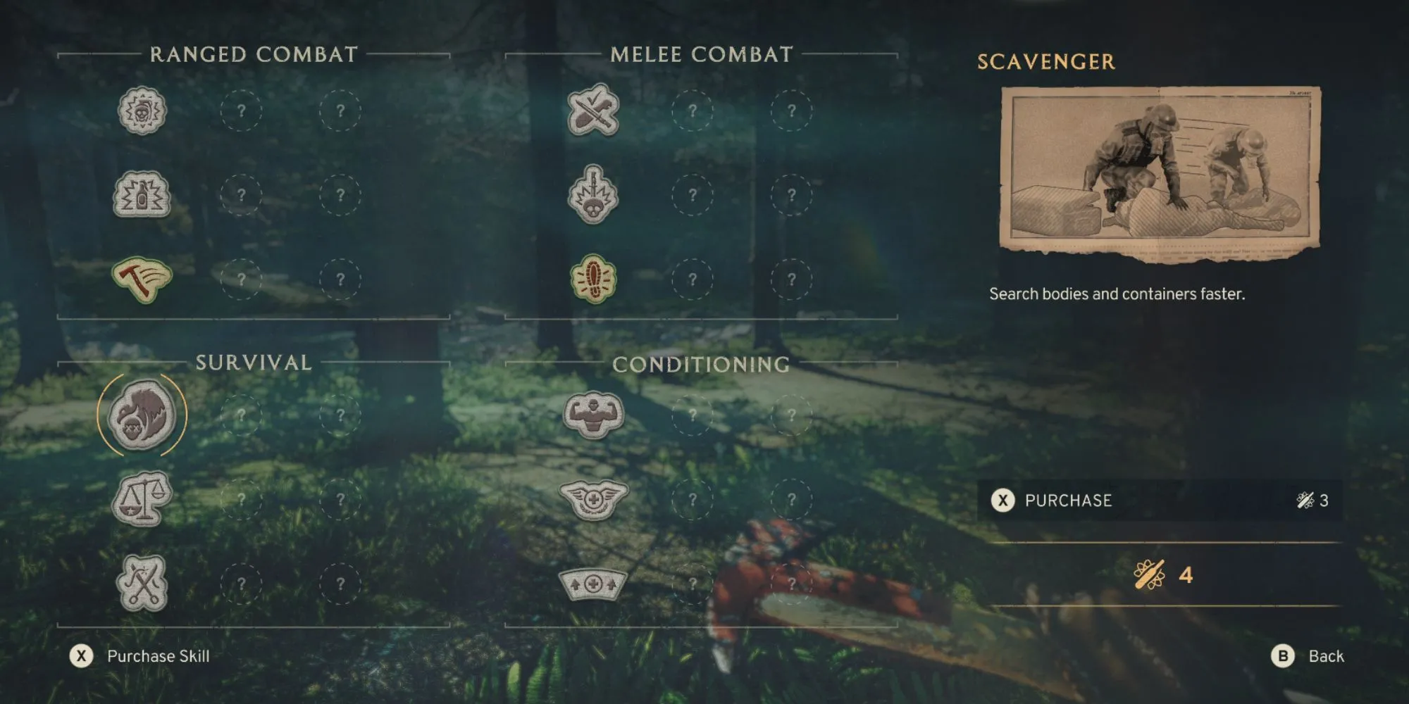 Kỹ năng Kẻ Nhặt Rác (Scavenger) trong Atomfall, giúp người chơi loot đồ nhanh hơn