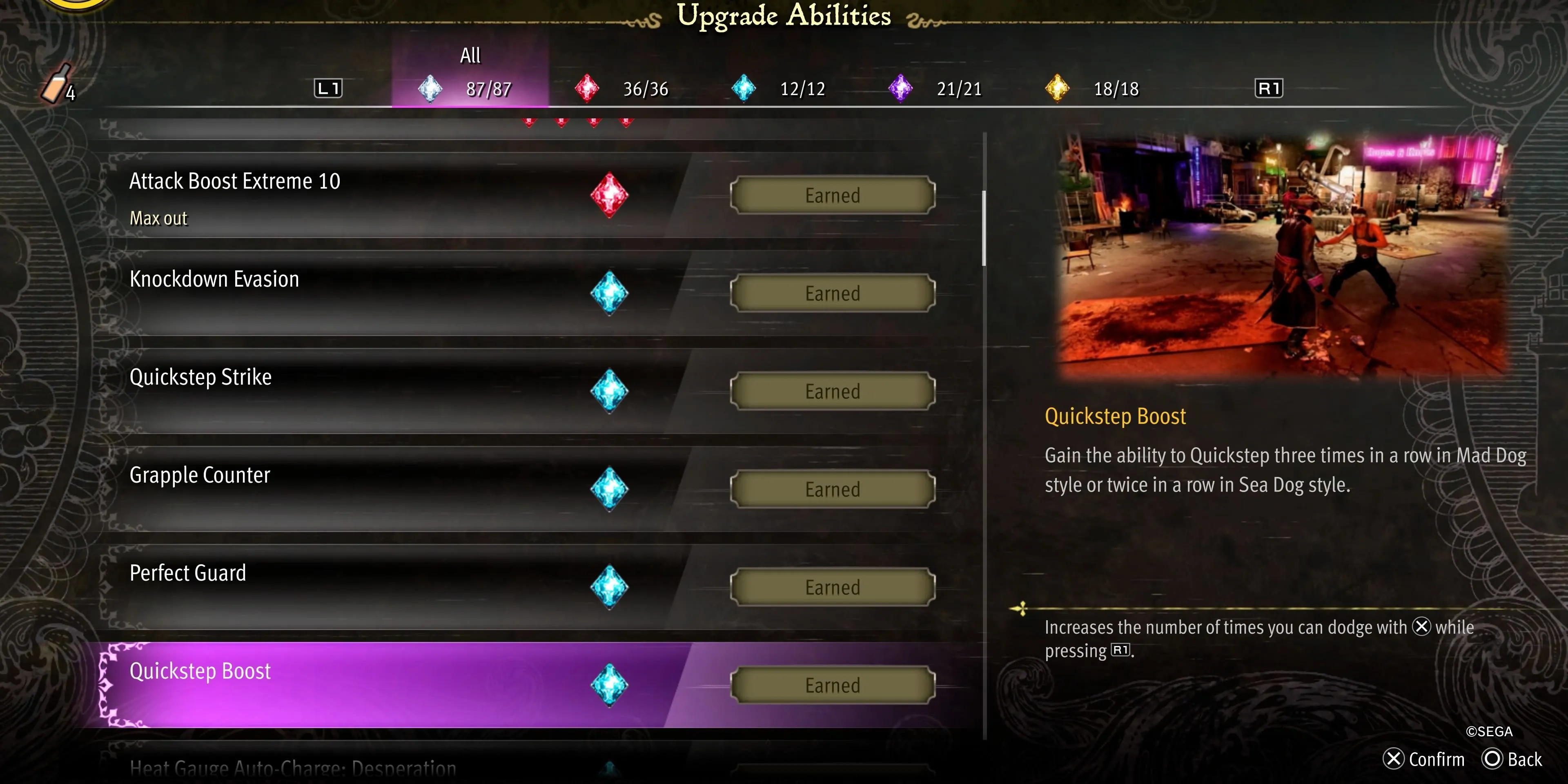 Kỹ năng Quickstep Boost giúp Majima né tránh linh hoạt hơn trong Pirate Yakuza