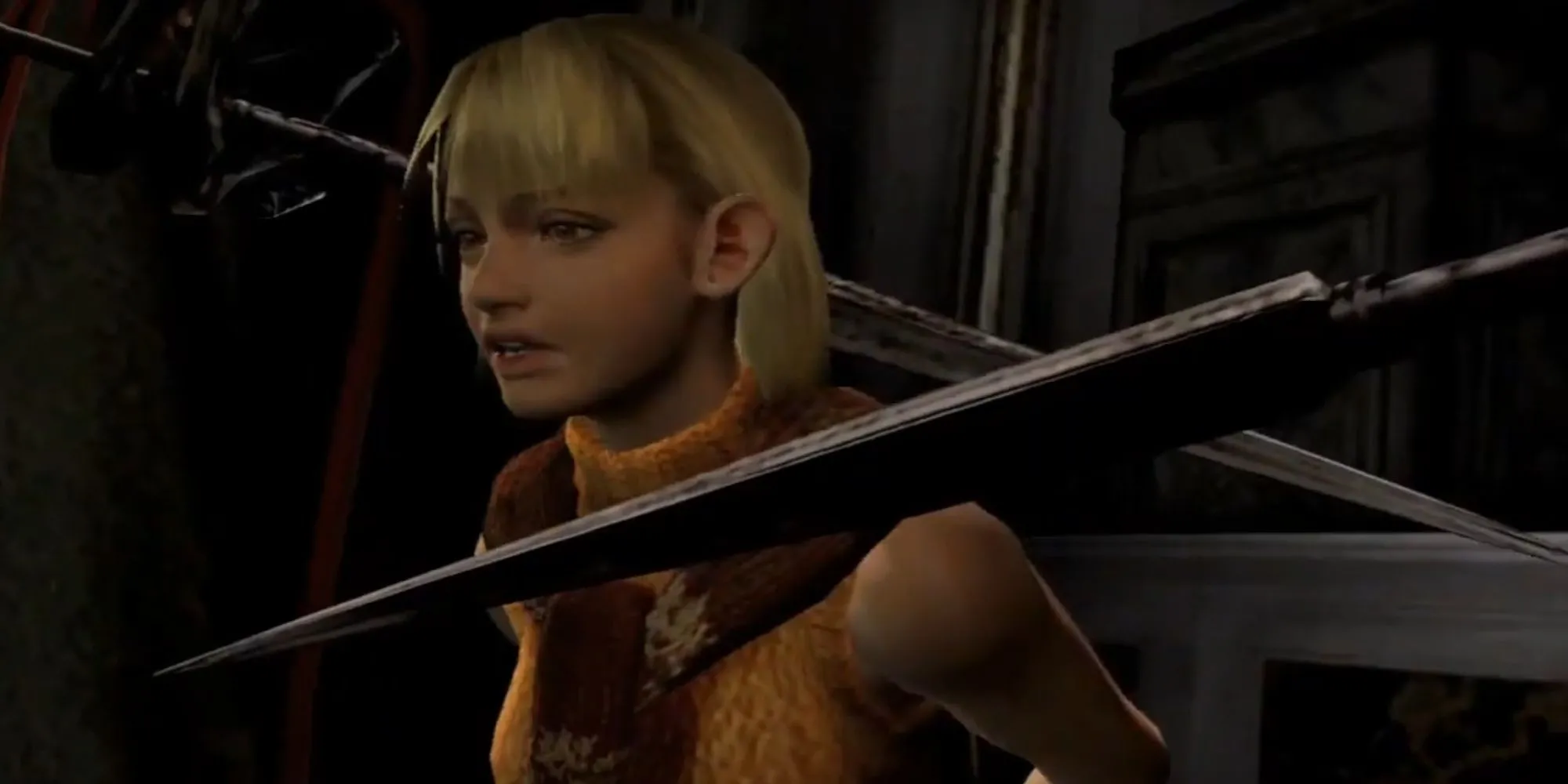 Leon S. Kennedy trong Resident Evil 4 đối đầu với dân làng bị nhiễm ký sinh trùng