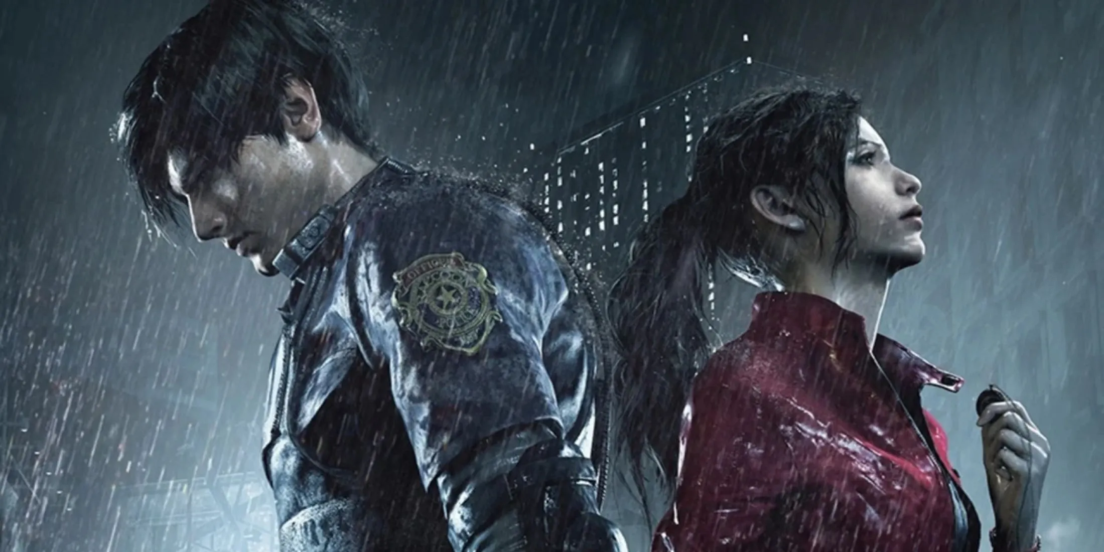 Leon và Claire chiến đấu với zombie trong Resident Evil 2 Remake tại thành phố Raccoon