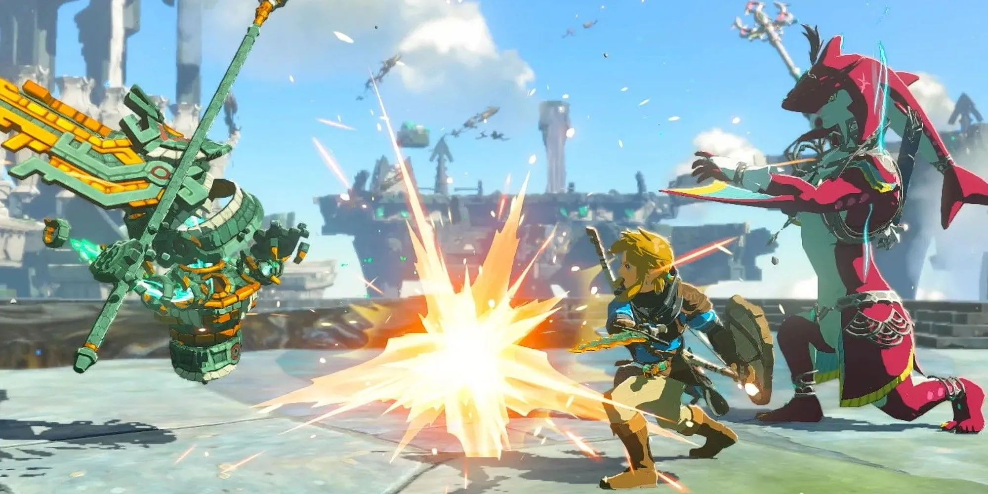 Link sử dụng năng lực Ultrahand trong Zelda: Tears of the Kingdom