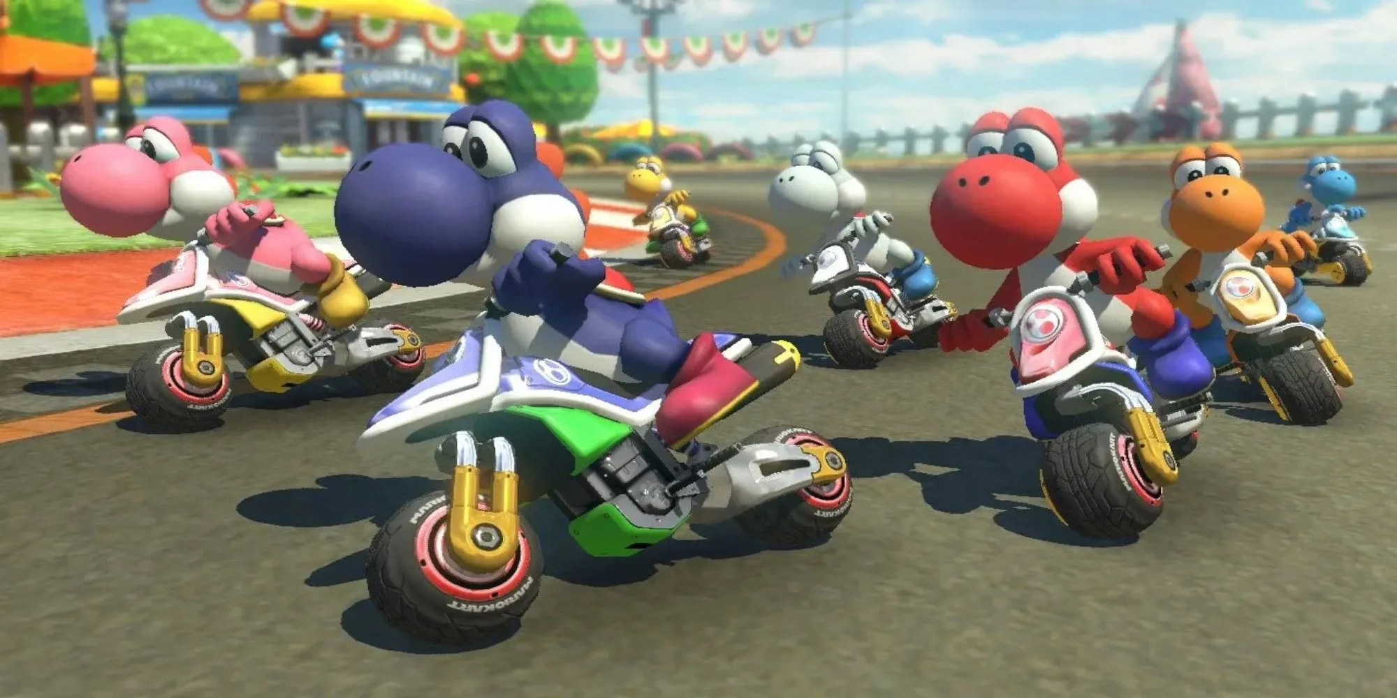 Mario và các nhân vật Nintendo đua xe trong Mario Kart 8 Deluxe đầy màu sắc