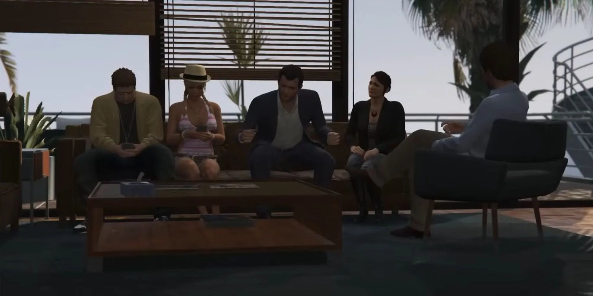 Michael và gia đình trong nhiệm vụ Reuniting the Family của GTA 5