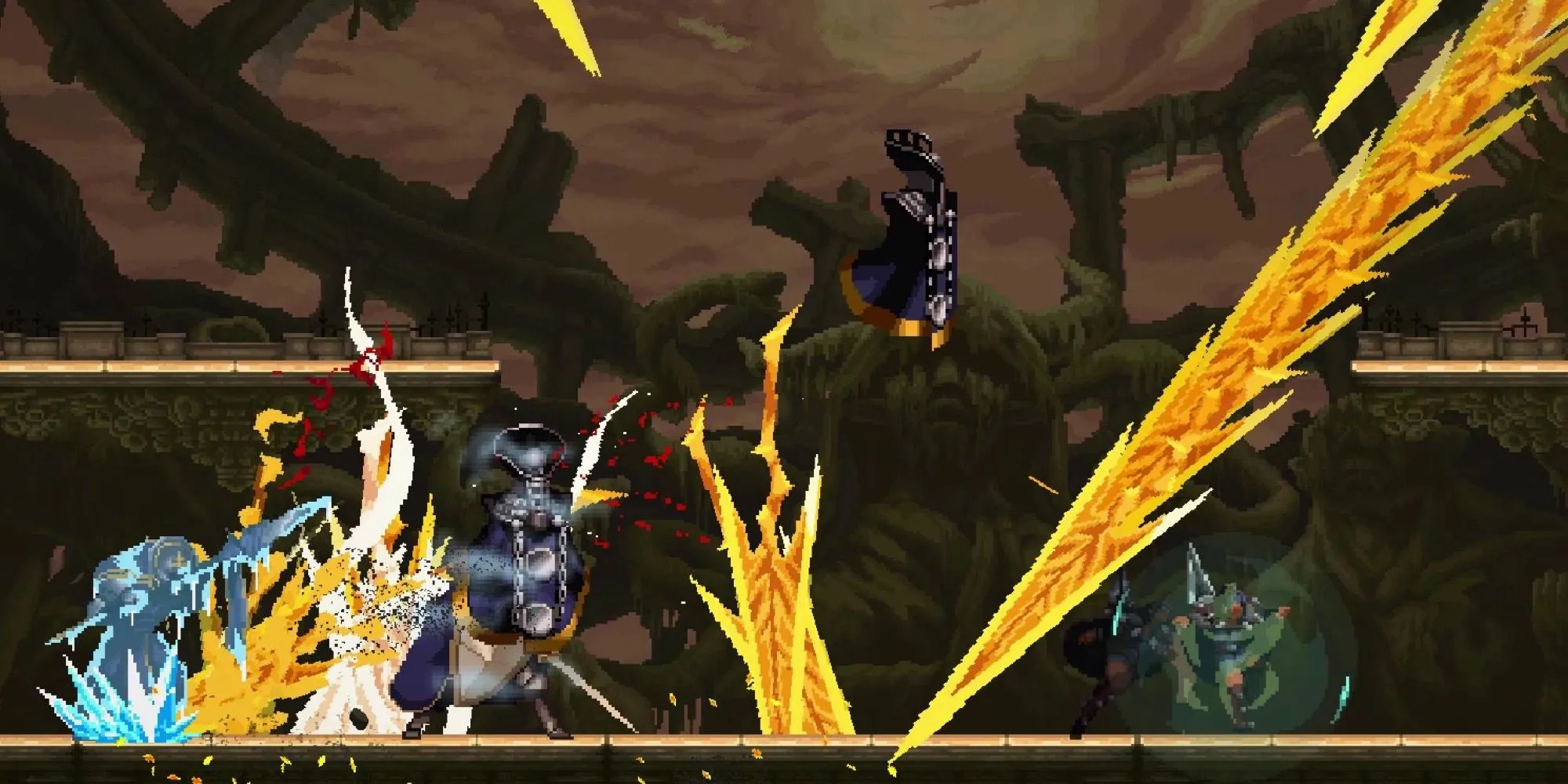Một cảnh boss trong Dragon Is Dead với nhân vật chiến đấu