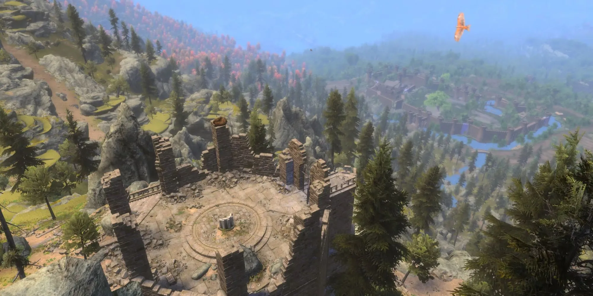 Một cảnh quay từ bản mod Skyblivion tại khu di tích cổ