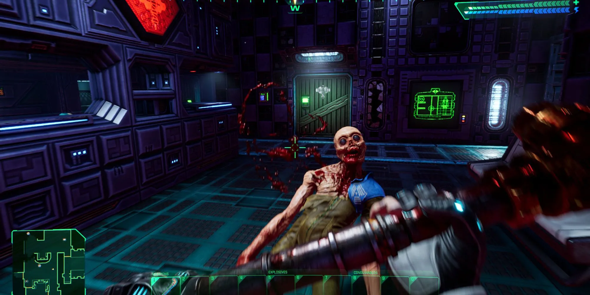 Một con quái vật Grunt trong bản làm lại System Shock 2023