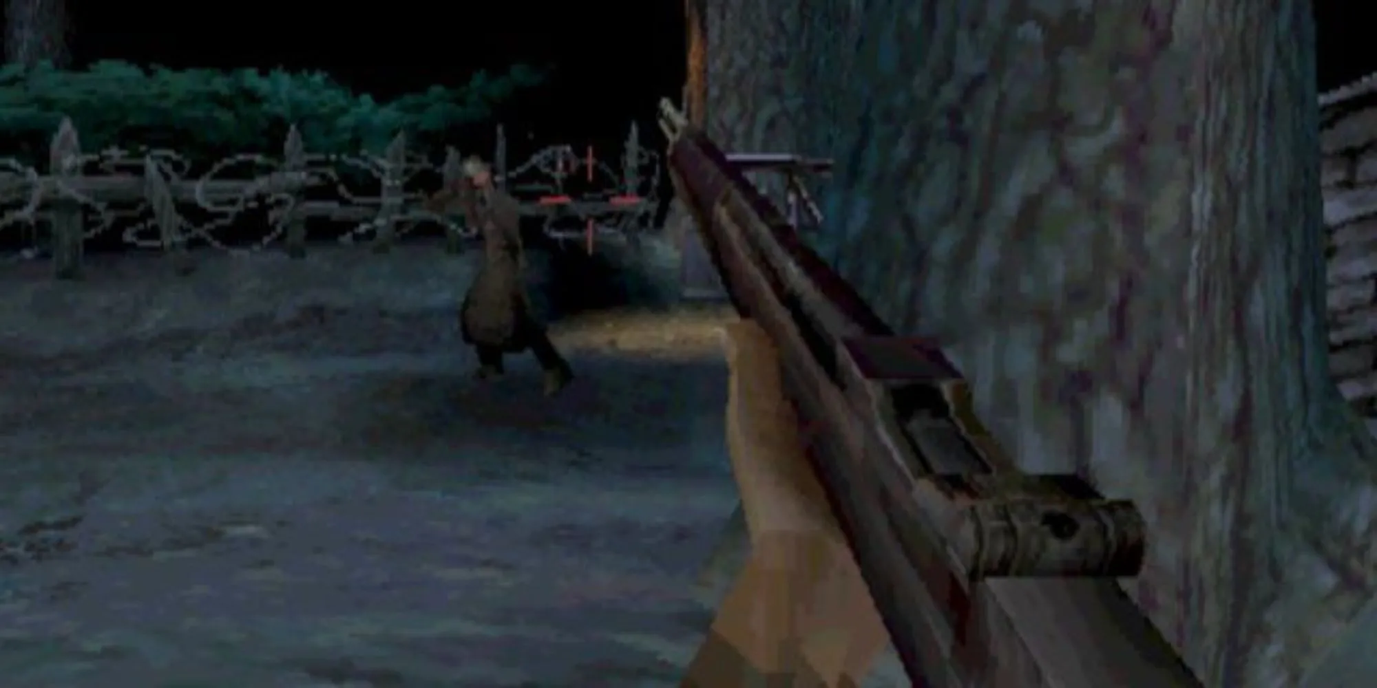 Một người lính đang chiến đấu trong tựa game Medal of Honor (1999) trên PS1.