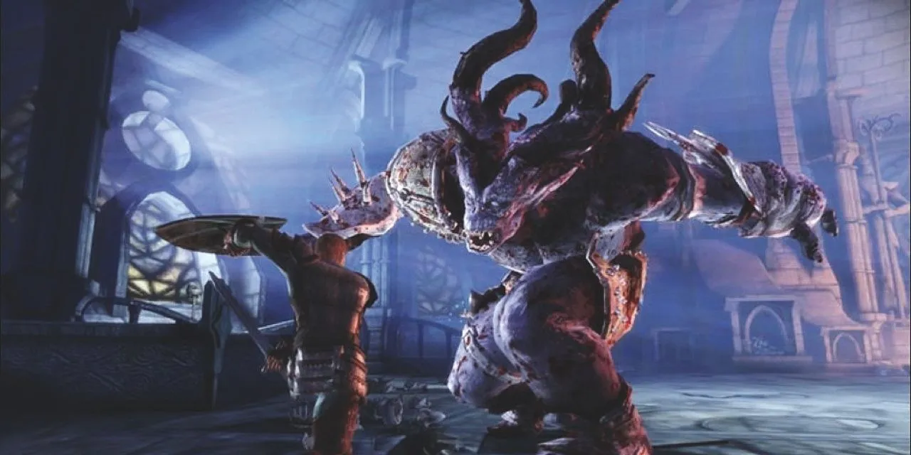 Một nhân vật chiến đấu trong Dragon Age Origins