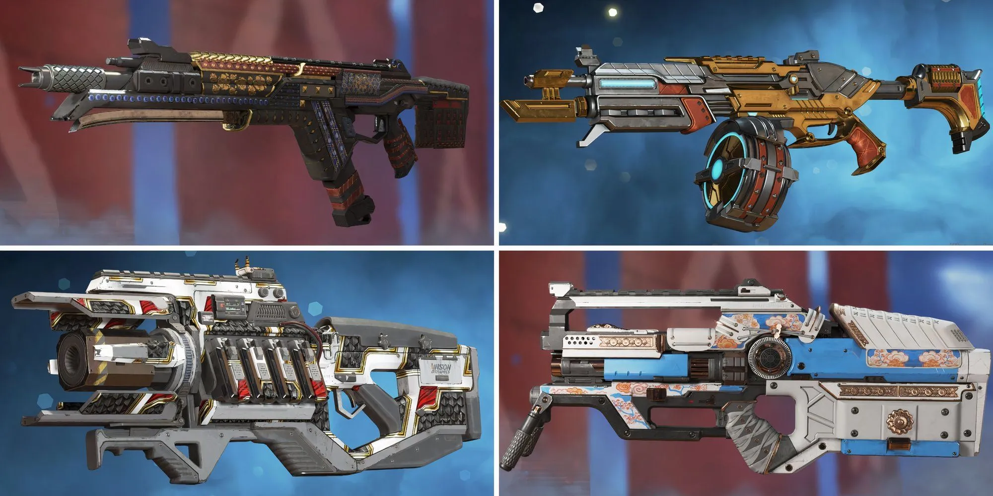 Một số vũ khí phổ biến trong game Apex Legends như R-301, Charge Rifle, L-Star và EVA-8