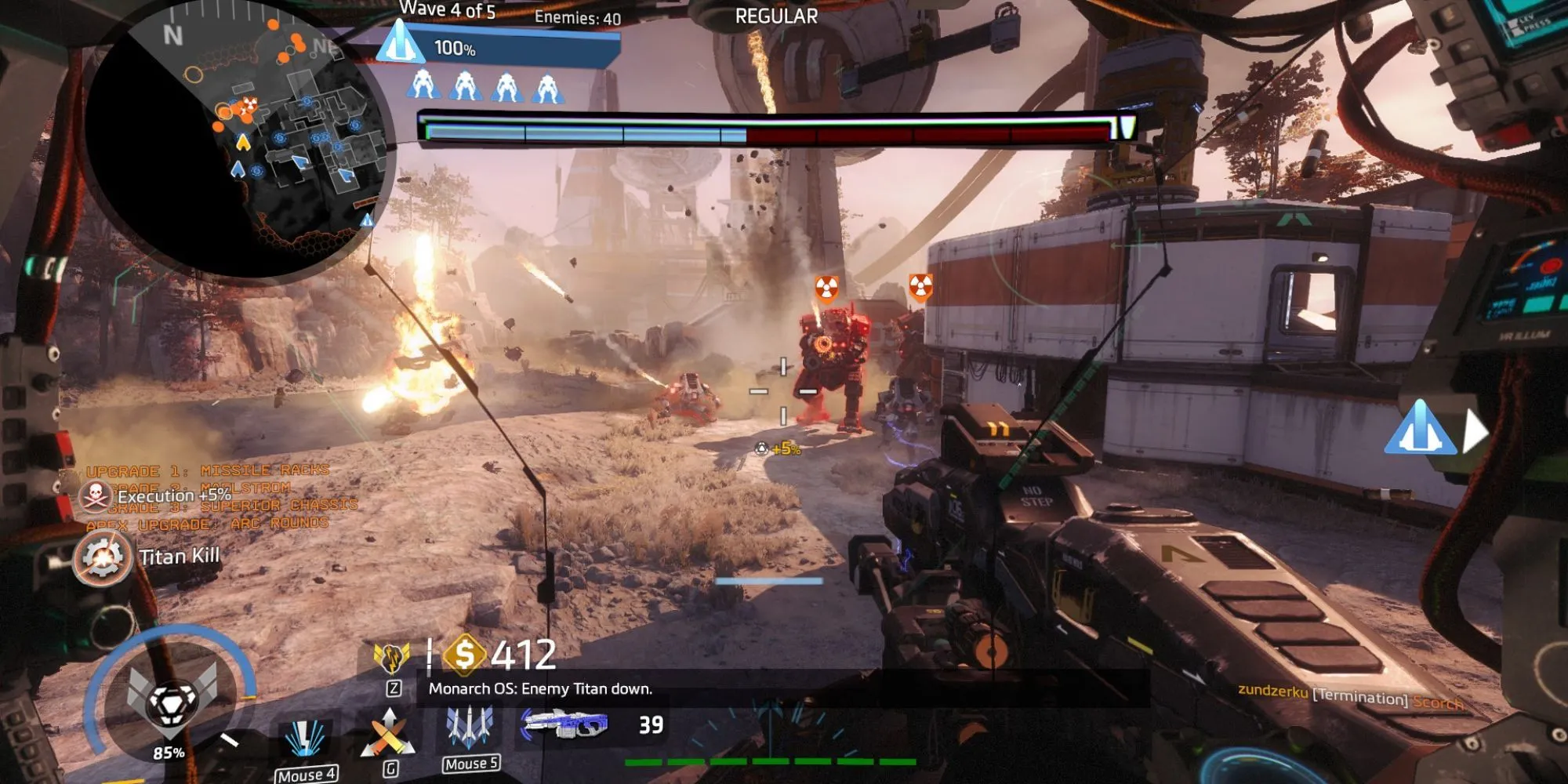 Một Titan khổng lồ trong Titanfall 2 sẵn sàng tham chiến