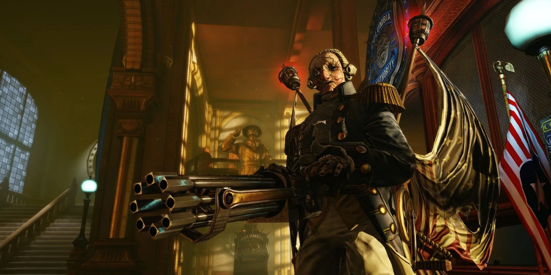 Motorized Patriot - Một loại kẻ địch cơ khí đáng sợ trong BioShock Infinite