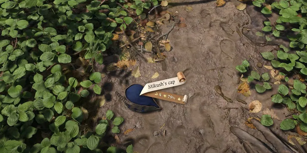 Mũ của Mikush được tìm thấy tại ngã tư trong nhiệm vụ Kingdom Come Deliverance 2