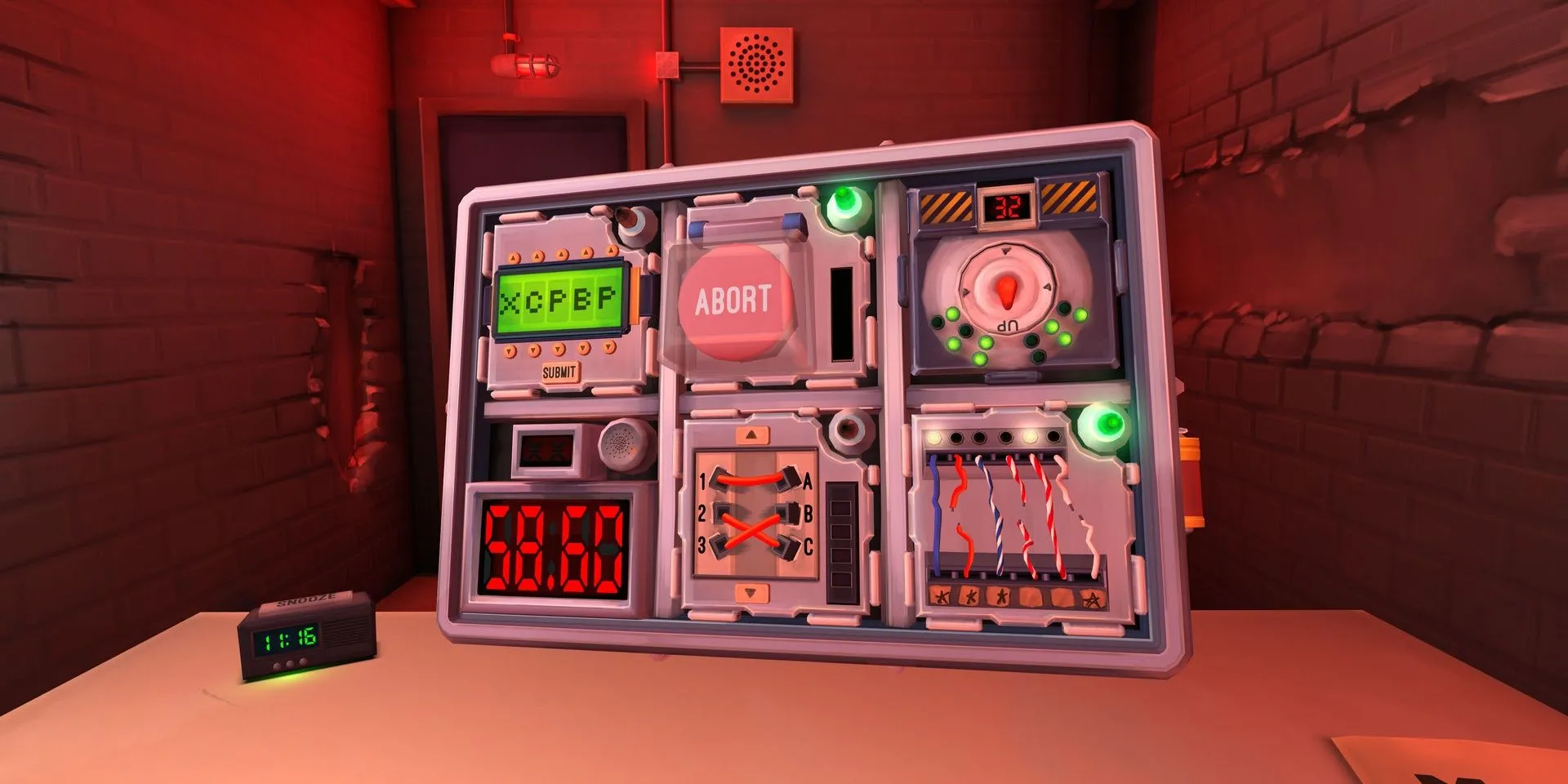 Người chơi đang xử lý quả bom trong game giải đố co-op Keep Talking and Nobody Explodes