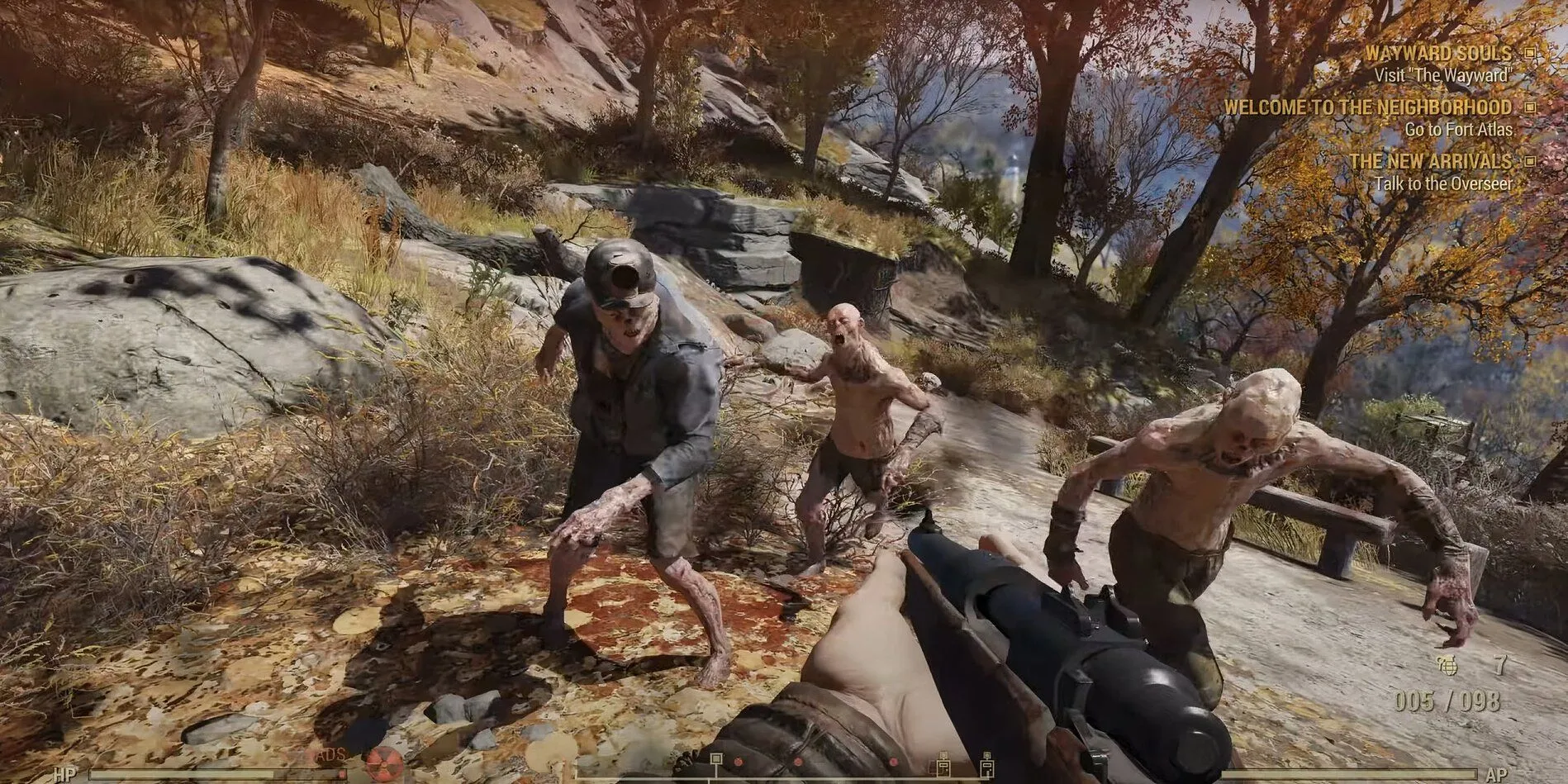 Người chơi Fallout 76 bị Ghouls tấn công trong game