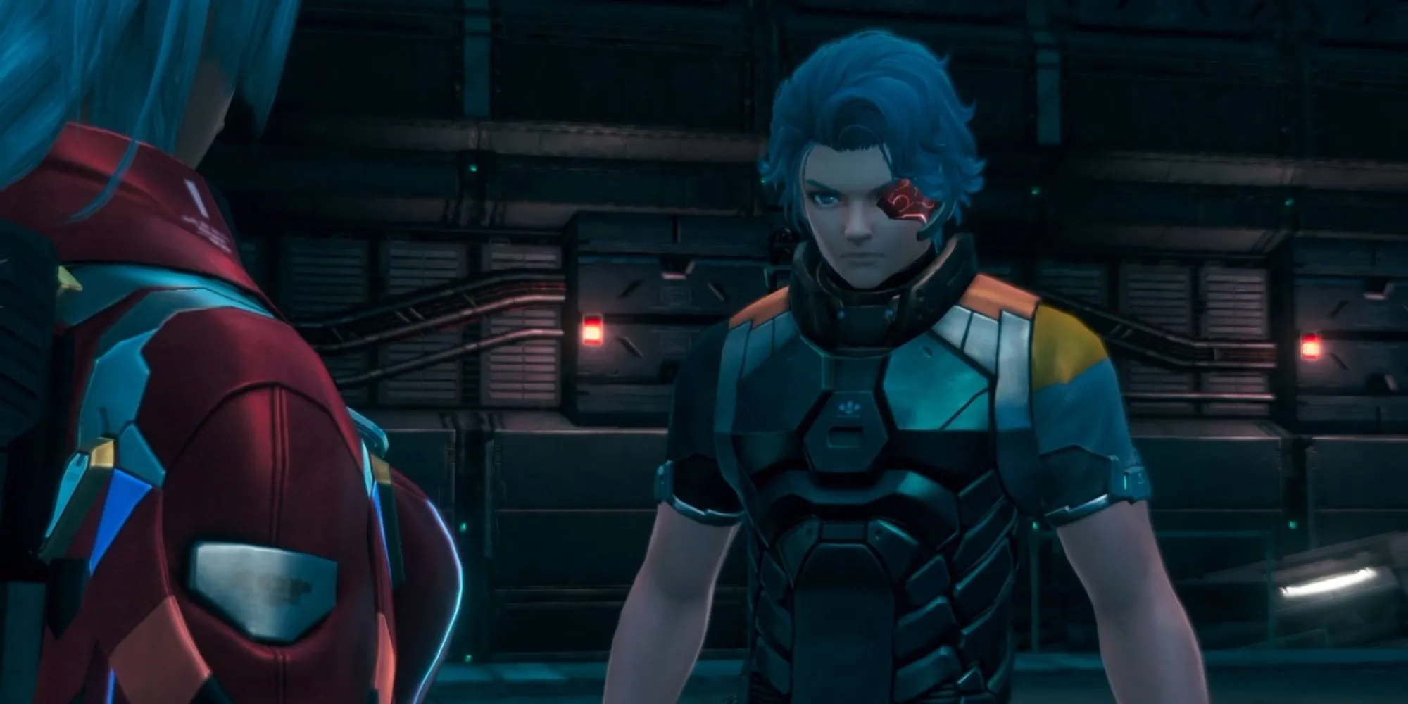 Nhân vật chính do người chơi tạo trong Xenoblade Chronicles X đứng cùng các đồng đội trong một nhiệm vụ.