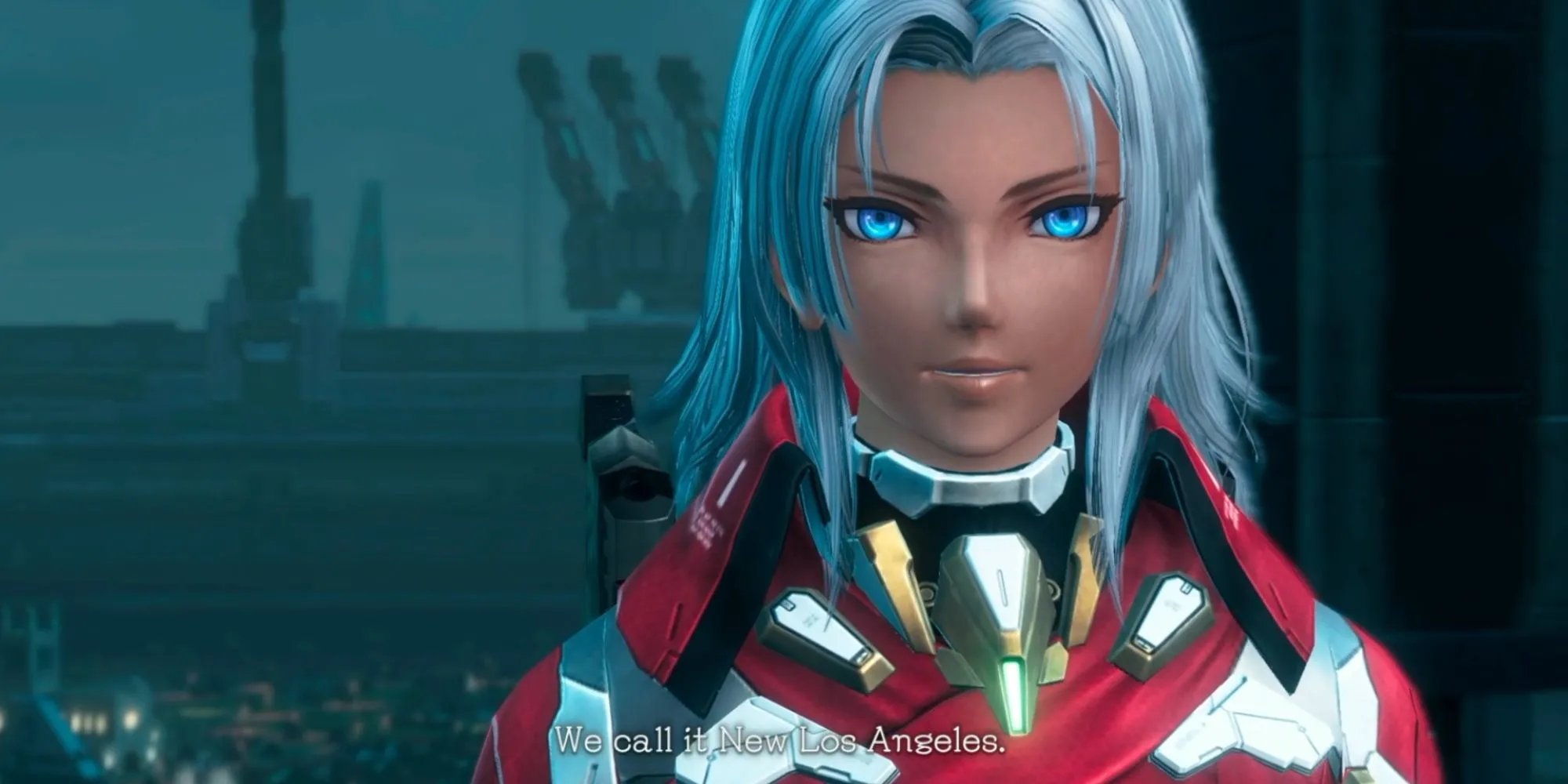 Nhân vật Elma trong Xenoblade Chronicles X nhìn về phía xa với vẻ mặt cương nghị.