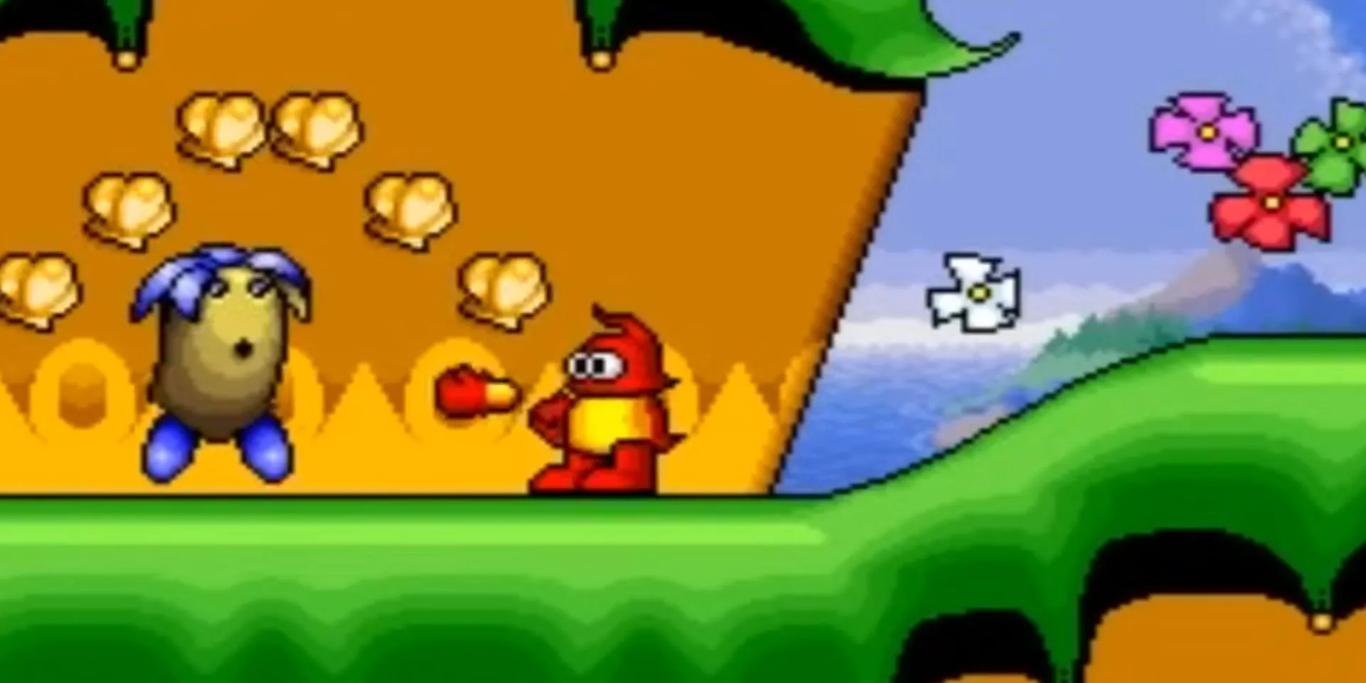 Nhân vật Plok trong game SNES cùng tên, thể hiện khả năng phóng chi của mình
