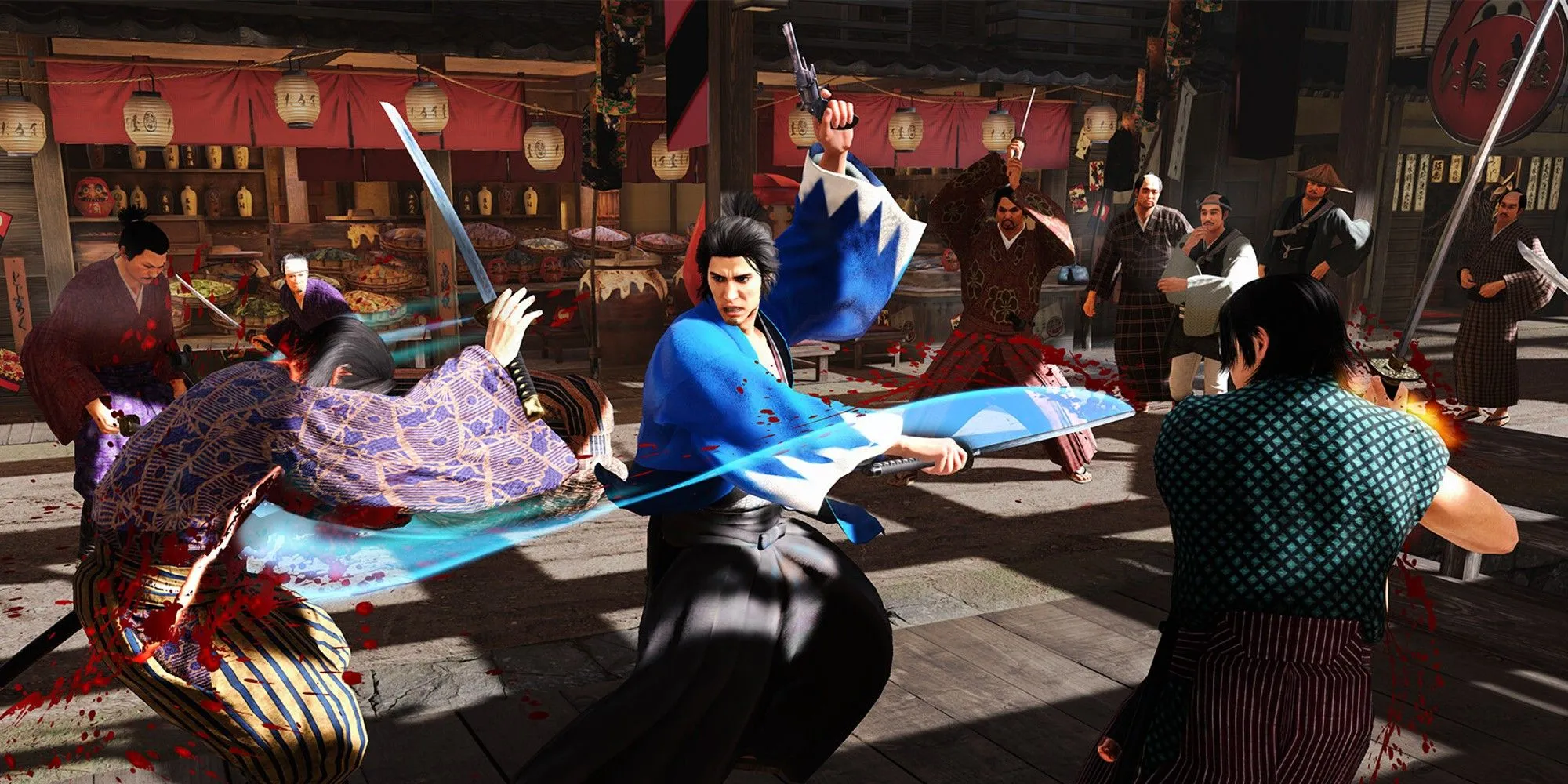 Nhân vật Sakamoto Ryoma chiến đấu bằng kiếm và súng trong Like A Dragon Ishin