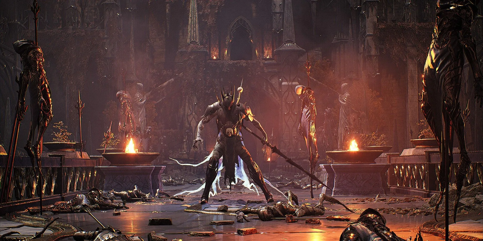 Nhân vật trong Remnant 2 đối mặt với một con boss hùng mạnh trong DLC The Awakened King