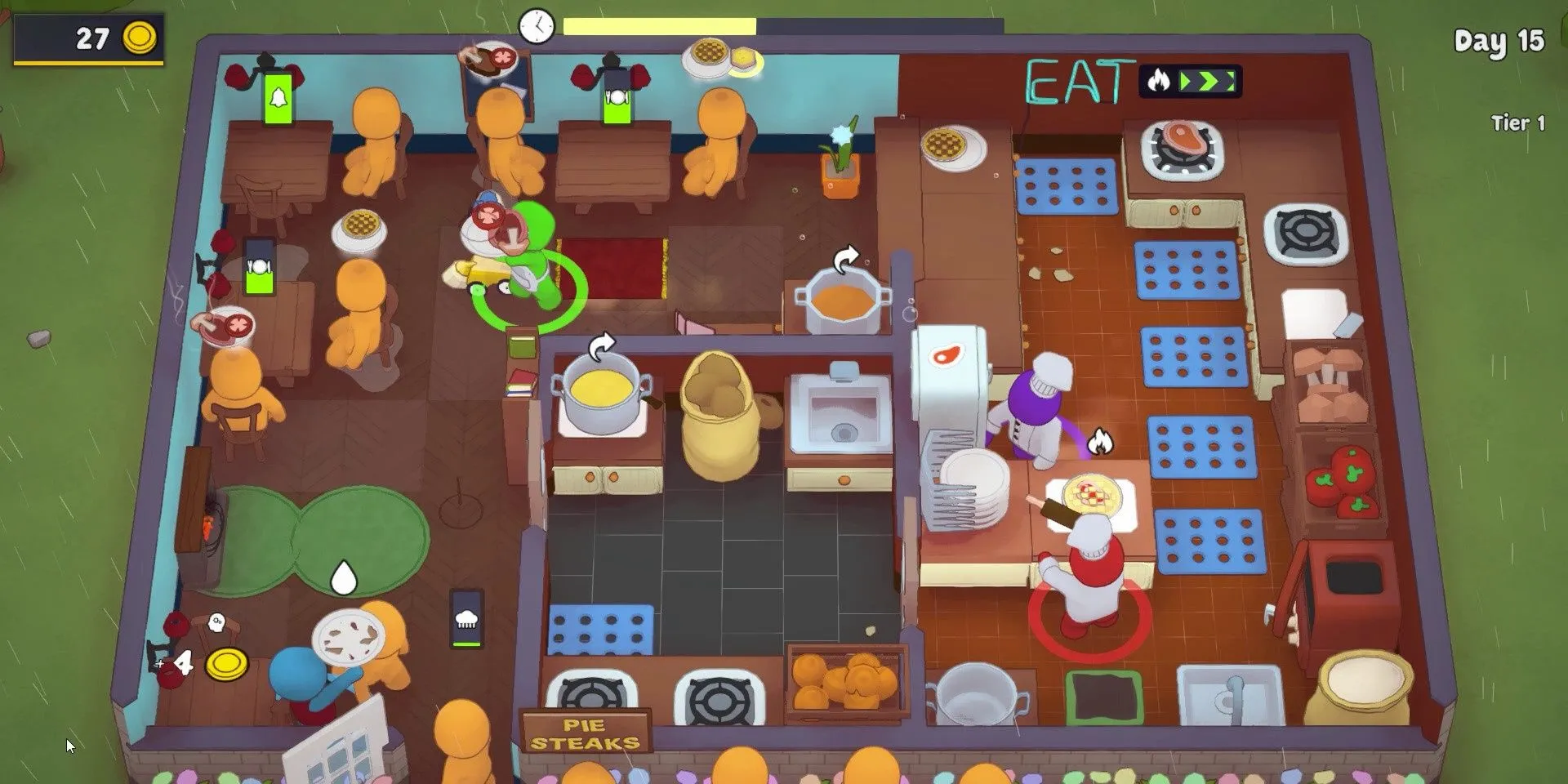 Nhiều người chơi điều hành một nhà hàng hỗn loạn trong game mô phỏng nấu ăn PlateUp!
