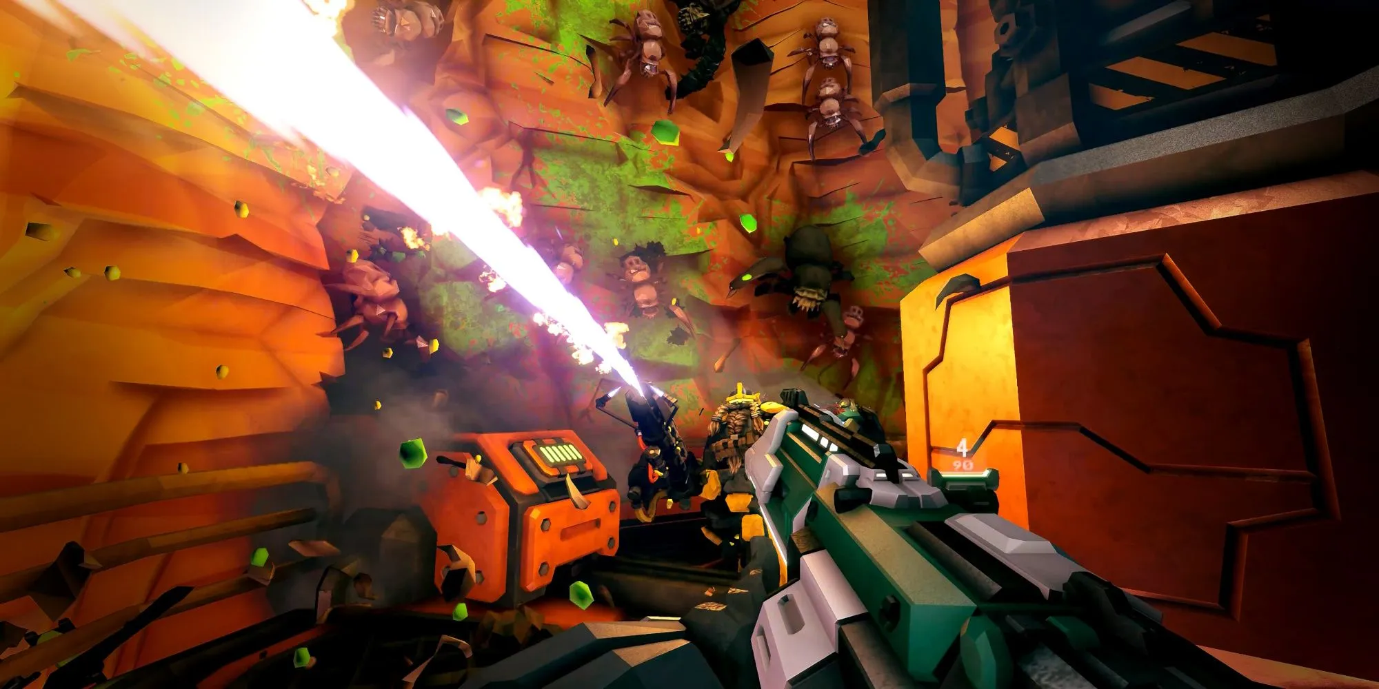 Nhóm người lùn không gian trong Deep Rock Galactic chuẩn bị khai khoáng và chiến đấu