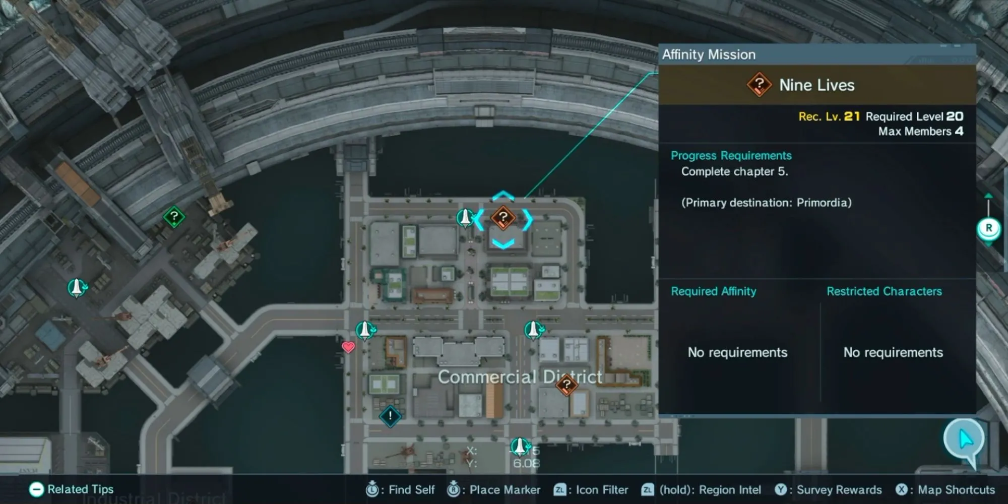 NPC Matthias đứng ở Commercial District trong Xenoblade Chronicles X sẵn sàng giao nhiệm vụ Nine Lives