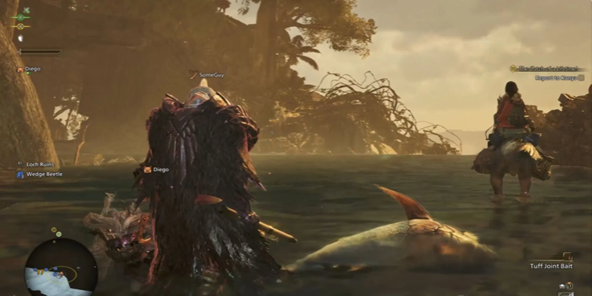 Phần thưởng nhận được khi câu cá trong Monster Hunter Wilds