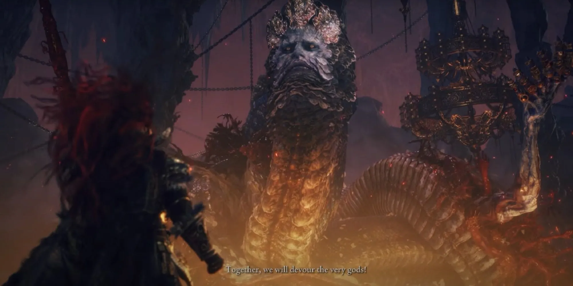 Rykard, Lord of Blasphemy trong Elden Ring, một trận đấu boss hoành tráng với vũ khí đặc biệt Serpent-Hunter.