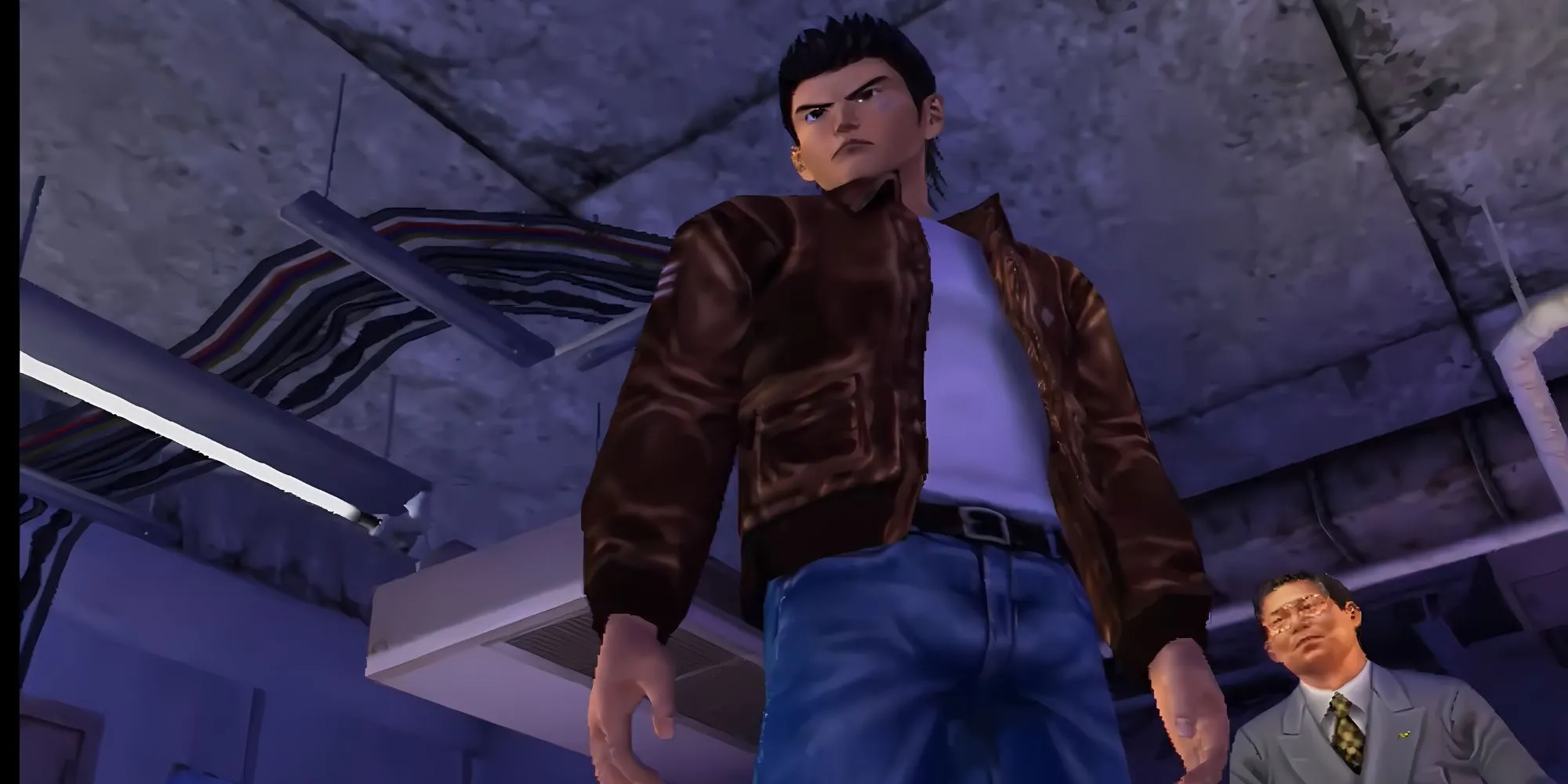 Ryo Hazuki gặp gỡ Hidekazu Yukawa trong bản demo What's Shenmue?