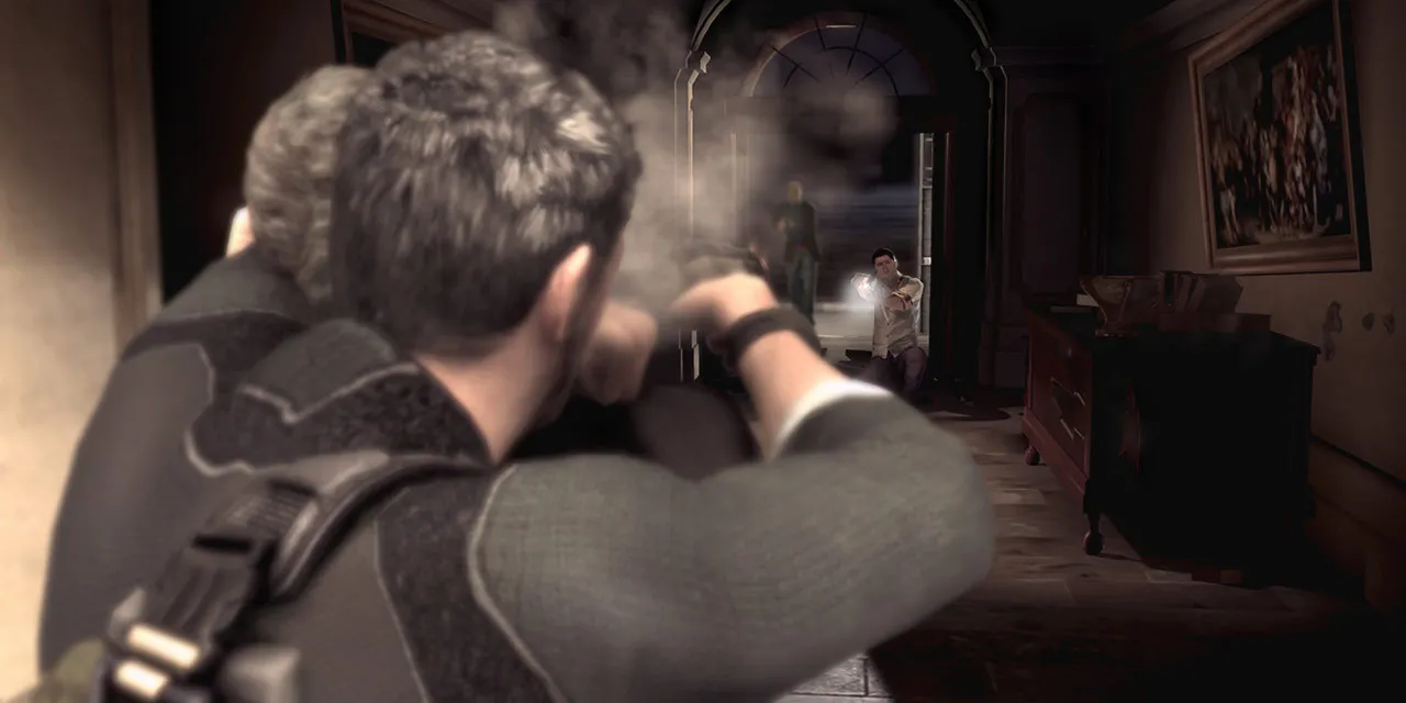 Sam Fisher đang thực hiện kỹ năng Mark and Execute trong Splinter Cell Conviction