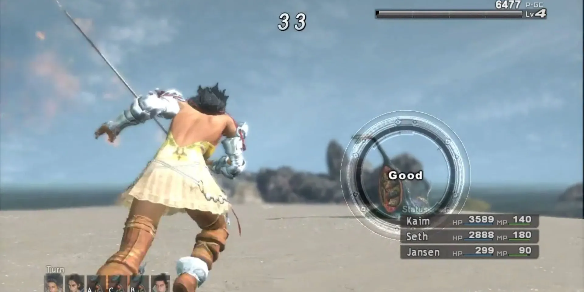 Seth tấn công một con quái vật trong Lost Odyssey